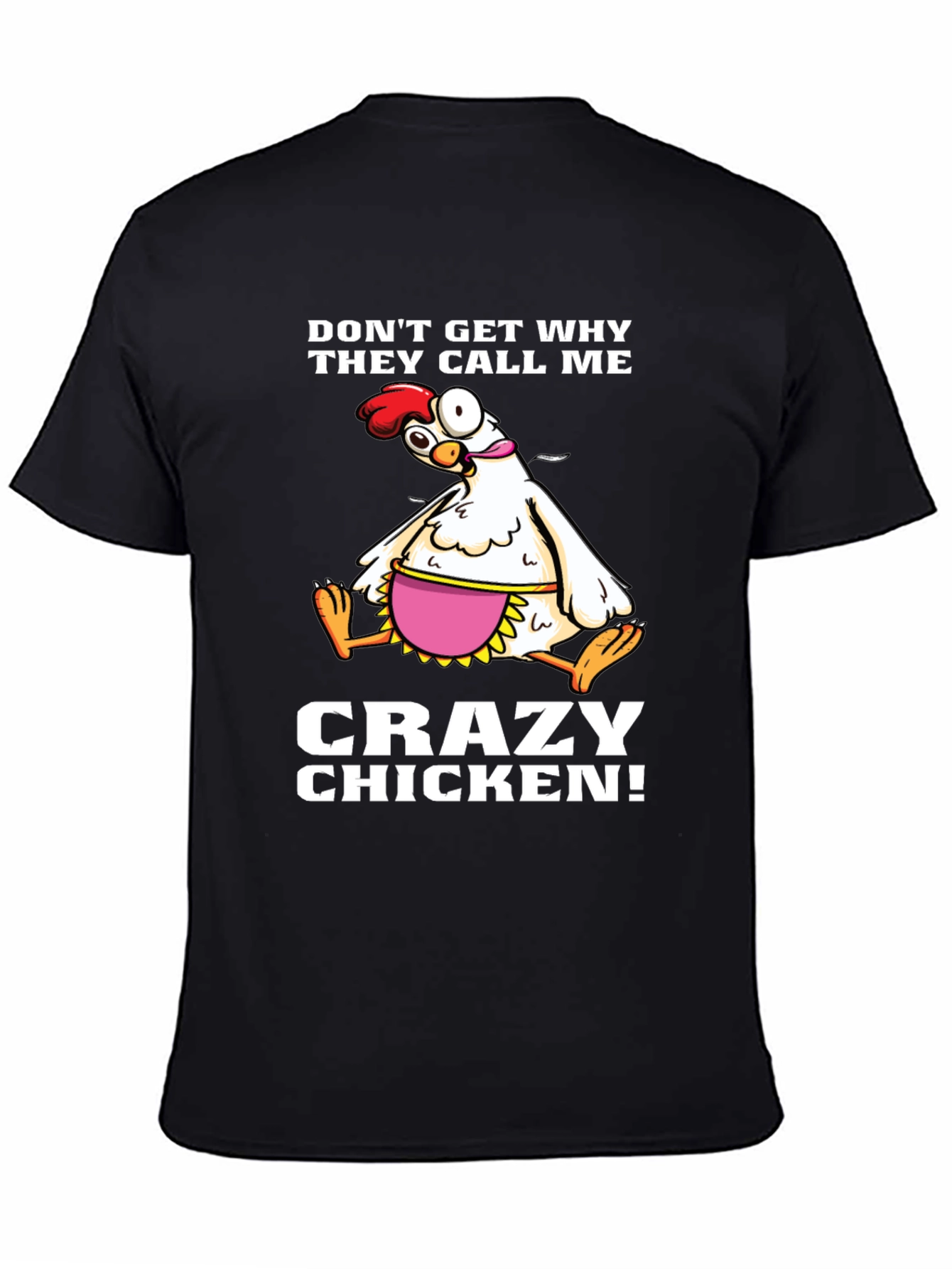 Black Crazy Chicken Graphic T-Shirt view 4