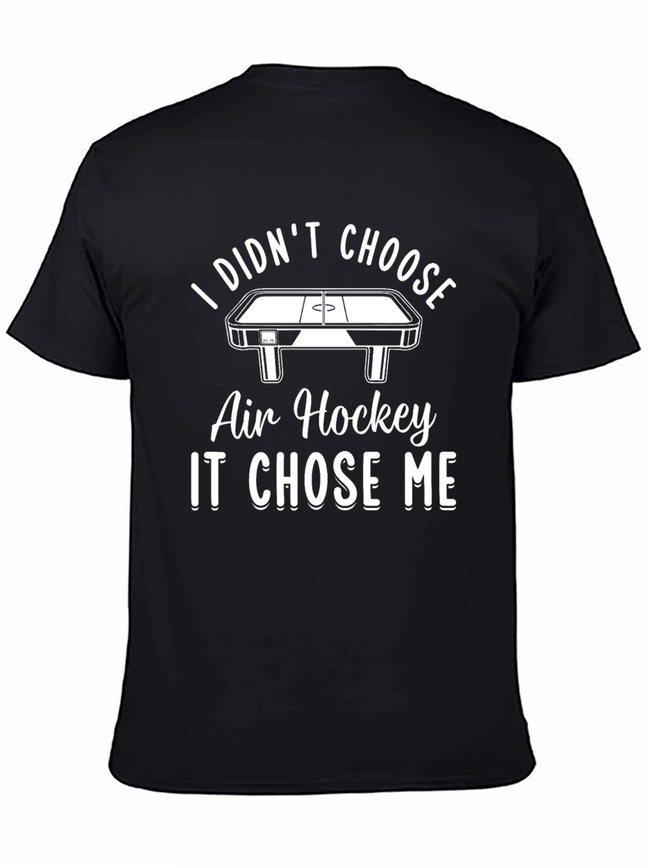 Black Air Hockey Chose Me Black T-Shirt view 4