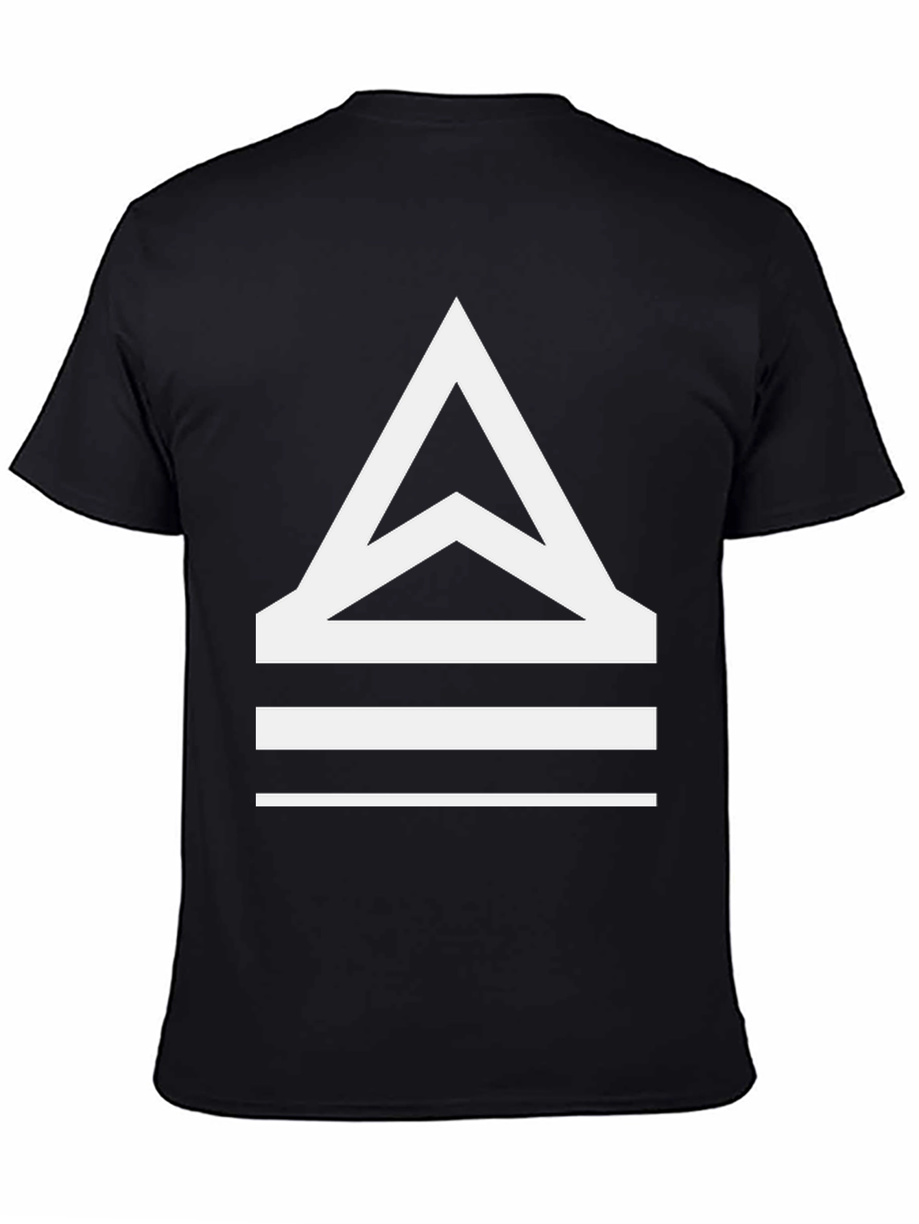 Black Modern Geometric Triangle Graphic Tee view 4