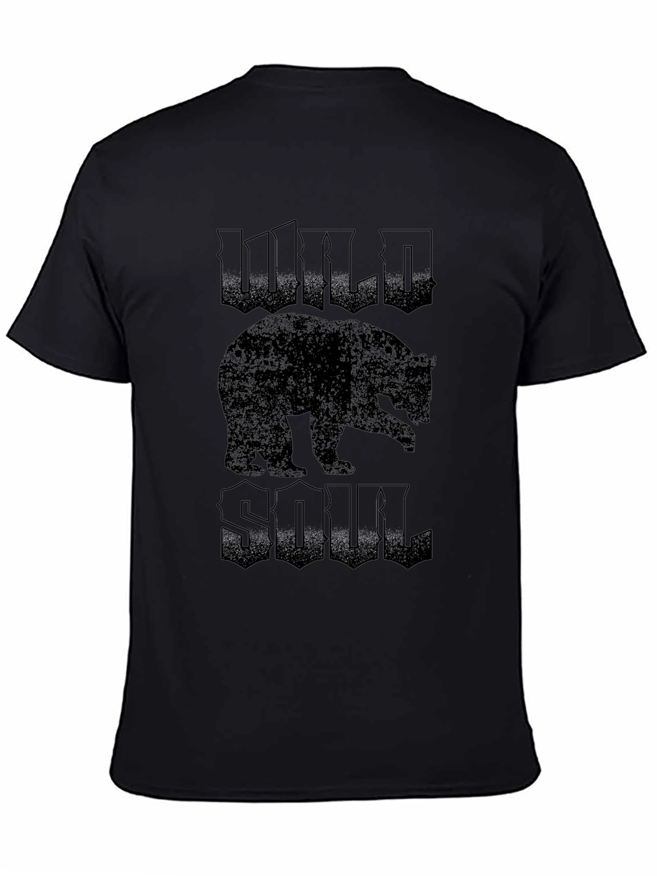 Black Wild Soul Bear Graphic Tee - Black view 4