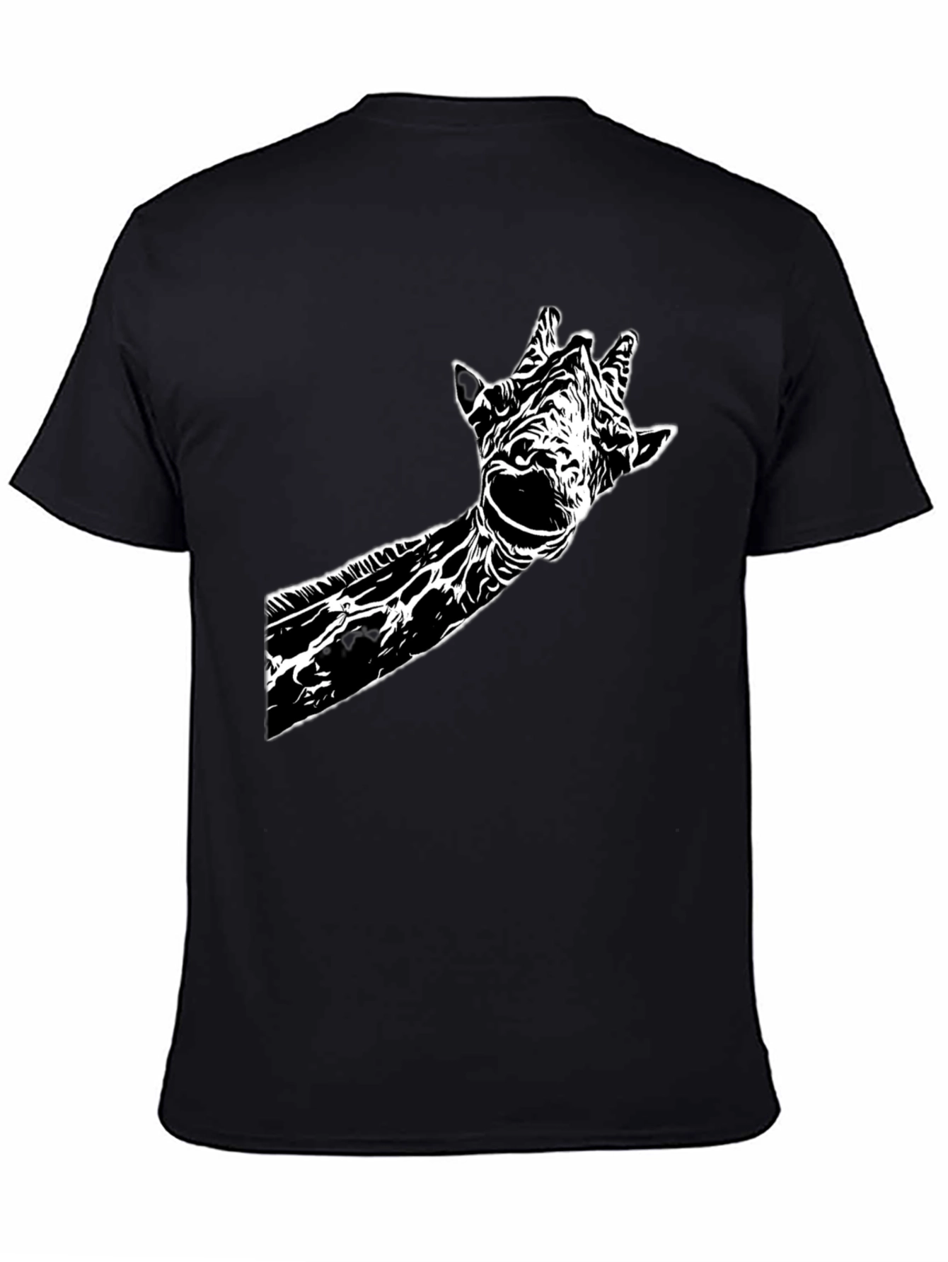 Black Giraffe Graphic Tee - Stylish Black Cotton T-Shirt view 4