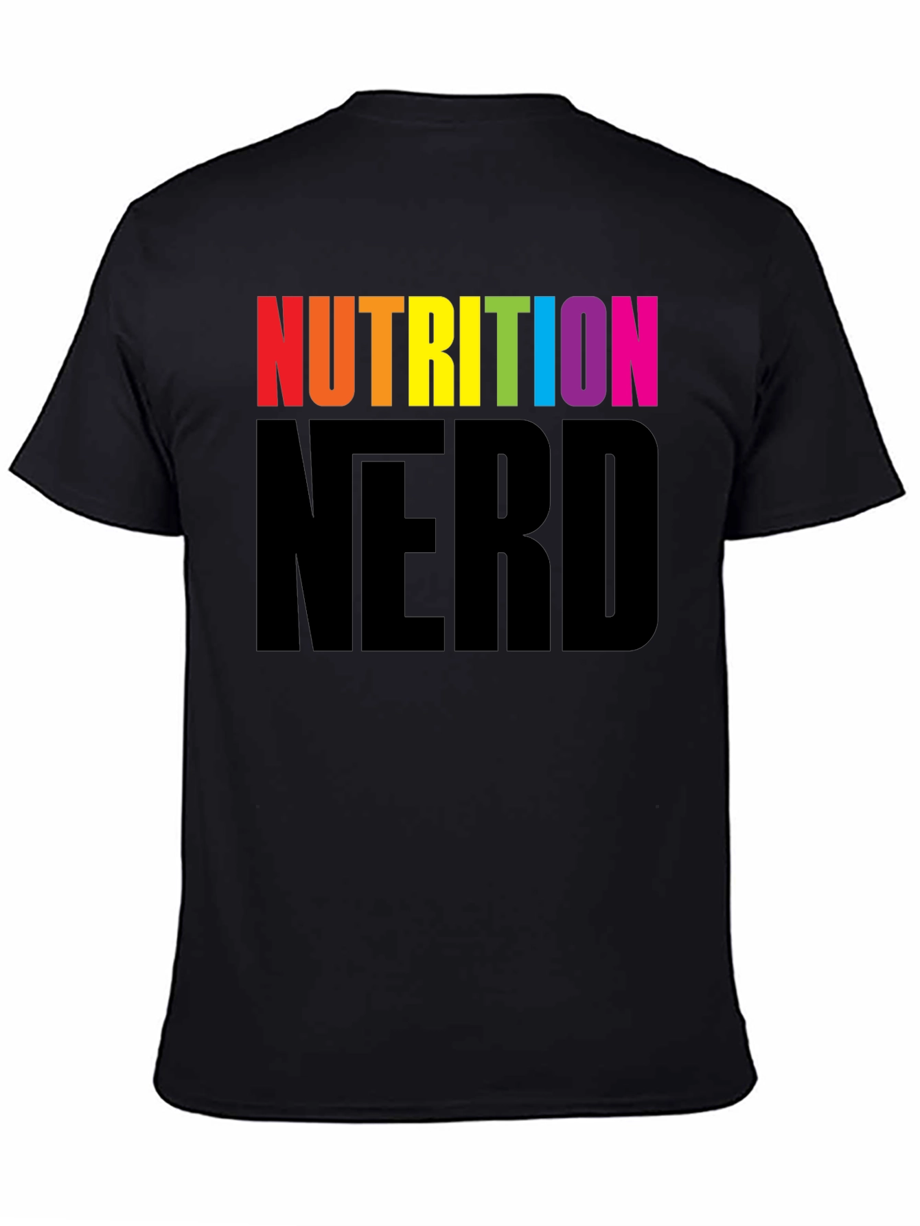 Nutrition Nerd Rainbow Graphic Black T-Shirt - 4