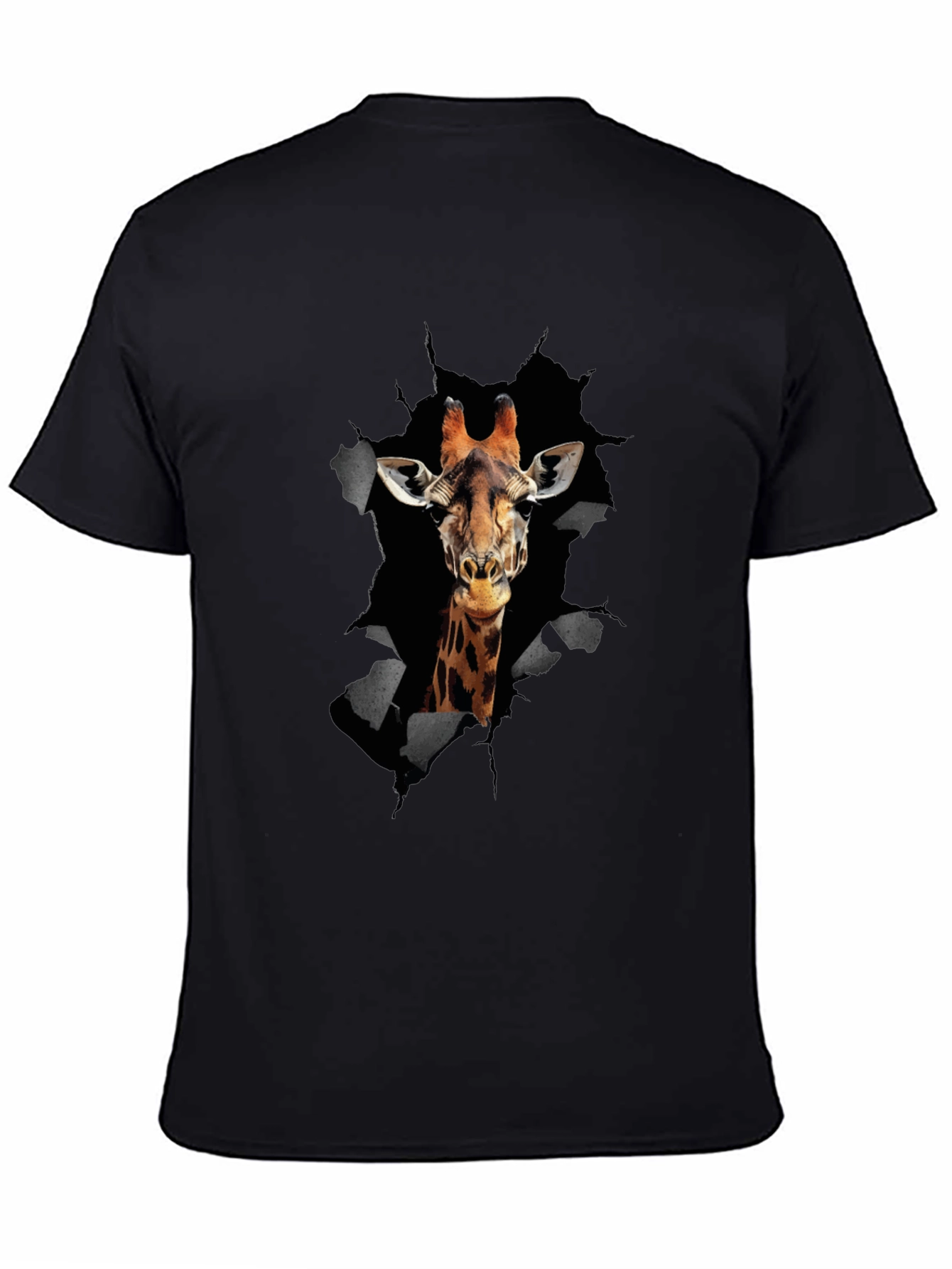 Black Giraffe Graphic Print Men's T-Shirt view 4