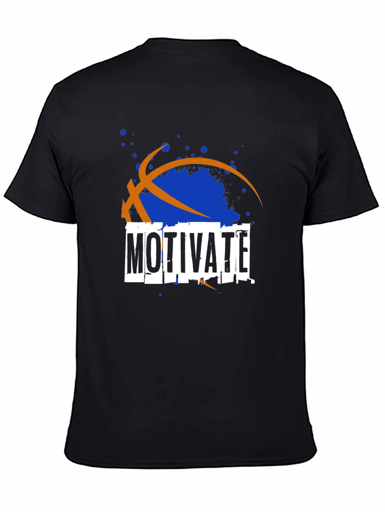 Black Motivate Basketball Graphic T-Shirt view 4