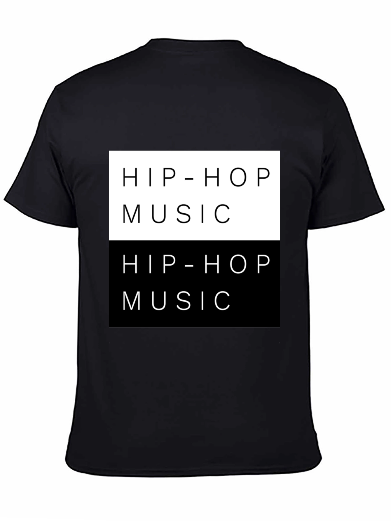 Black Hip-Hop Music T-Shirt Black Trendy Graphic Tee view 4