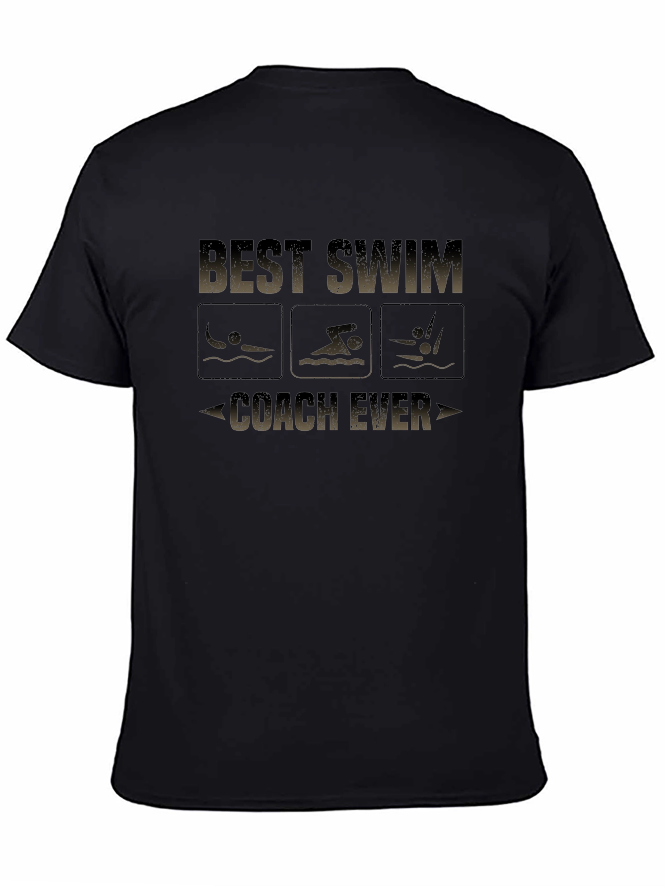 Black Best Swim Coach Ever T-Shirt view 4