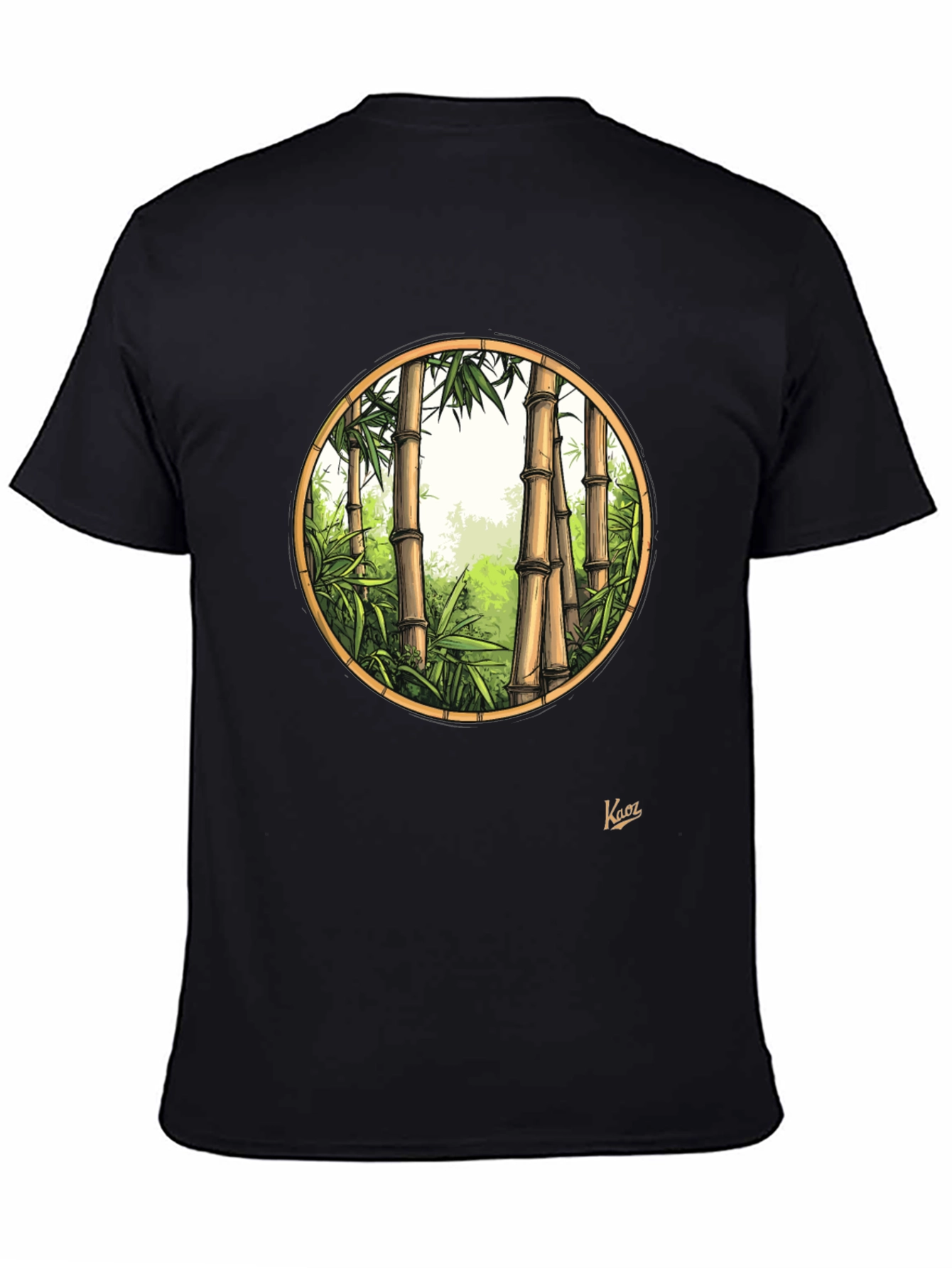 Black Bamboo Forest Graphic Tee - Nature Inspired Men's Shirt view 4