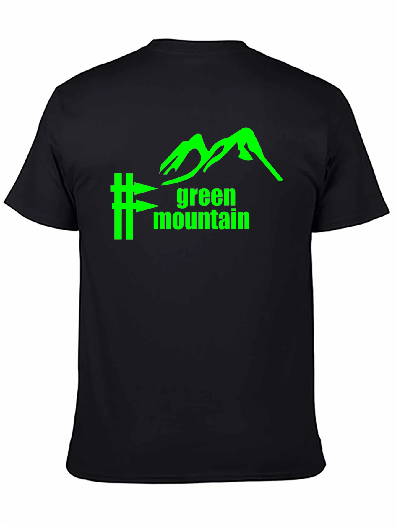 Black Green Mountain Graphic Tee - Black Cotton Blend view 4