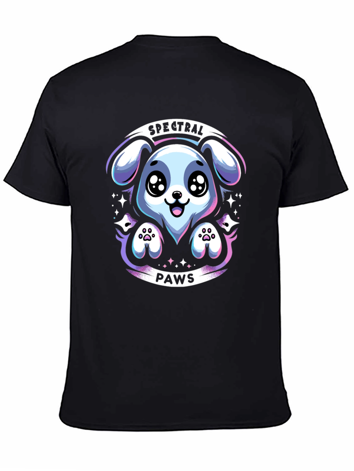 Black Spectral Paws Graphic Tee view 4