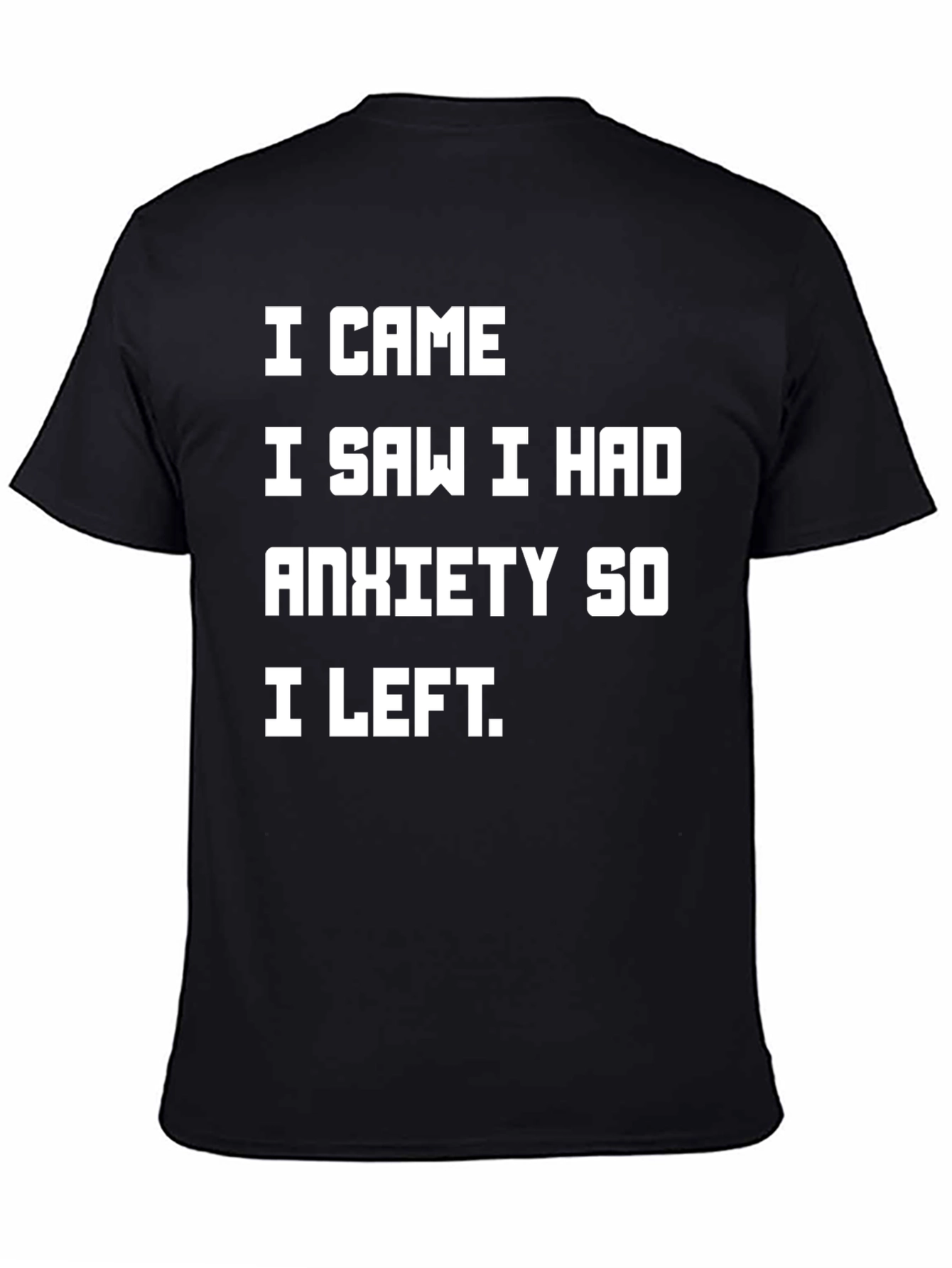 Black Anxiety Humor T-Shirt - Funny Introvert Tee view 4