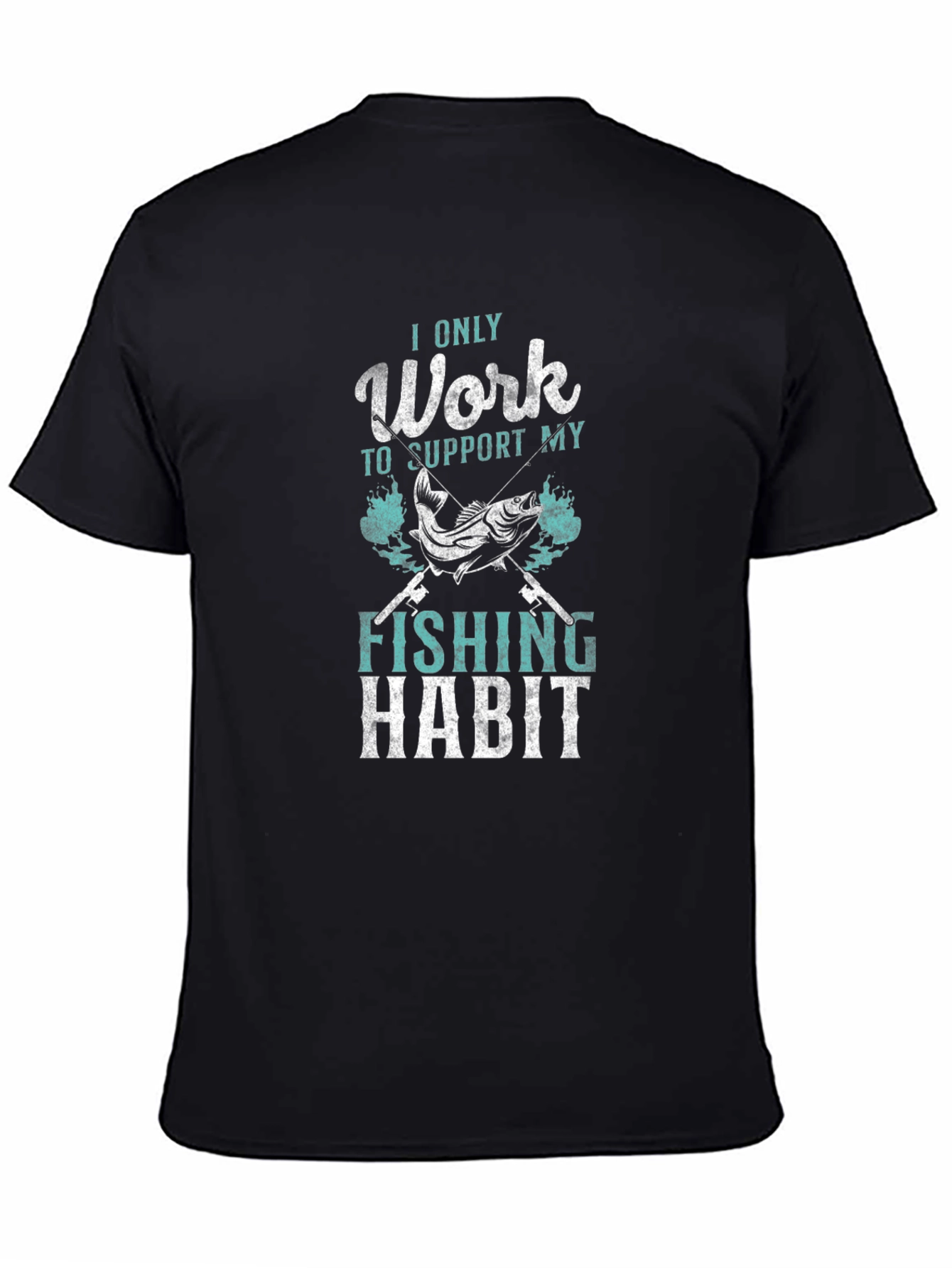 Black Fishing Habit Graphic T-Shirt - Angler Apparel view 4