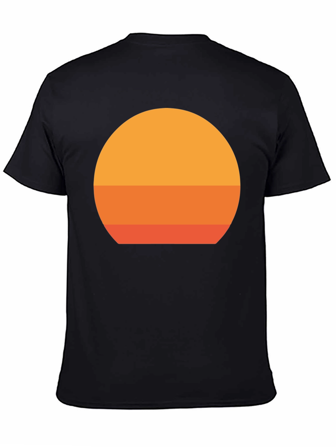 Black Retro Sunset Graphic Black T-Shirt view 4
