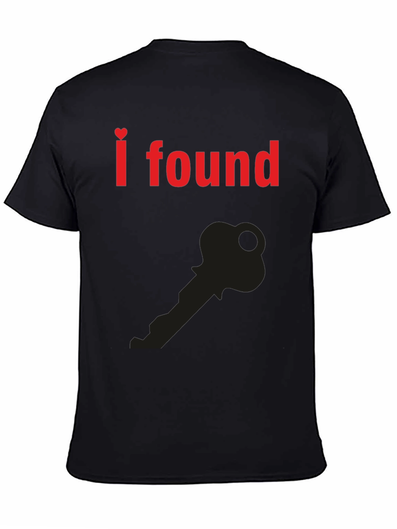 Black I Found the Key T-Shirt - Heart Graphic view 4