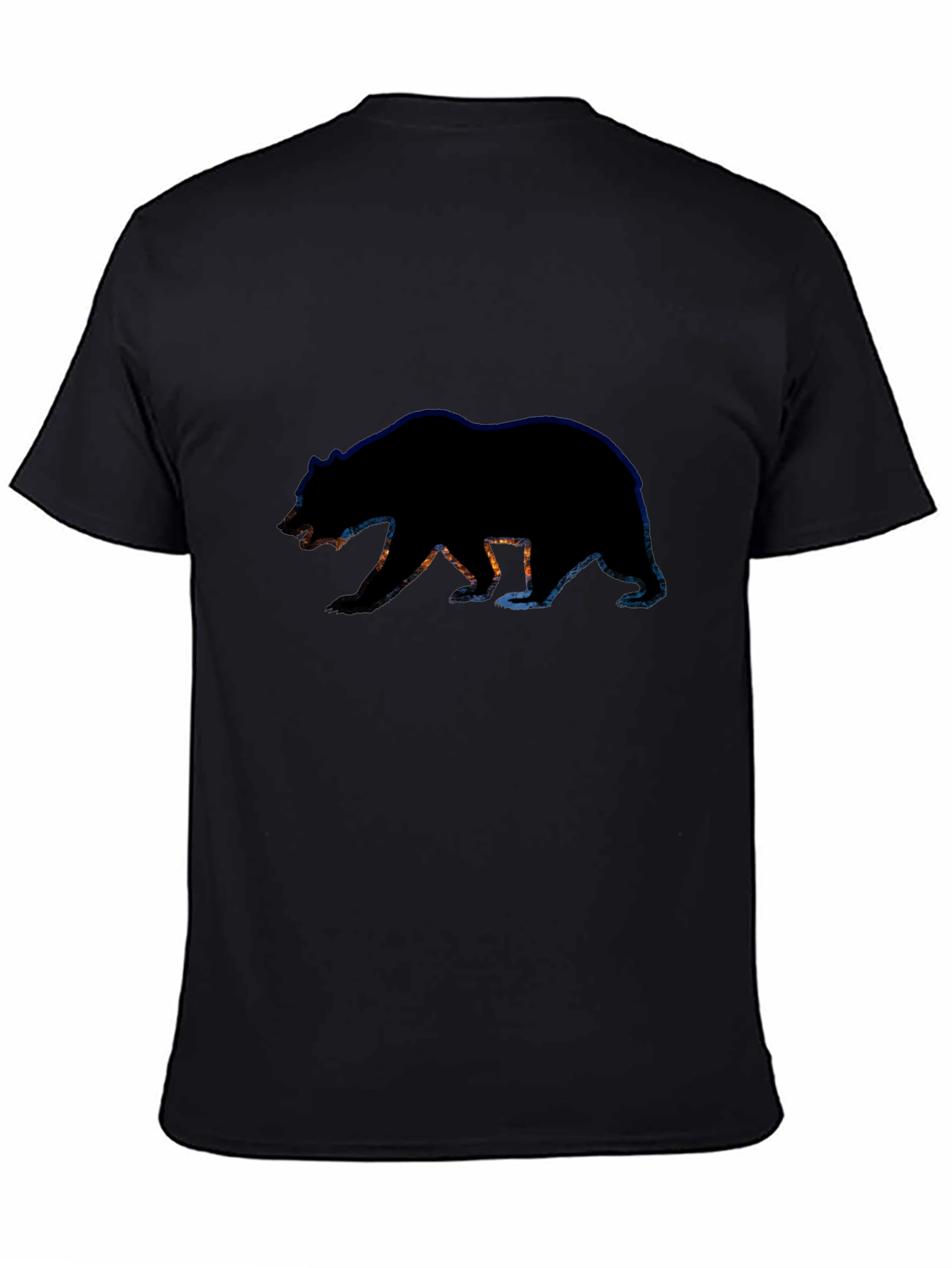 Black Bear Silhouette Graphic Tee - Black Cotton T-Shirt view 4