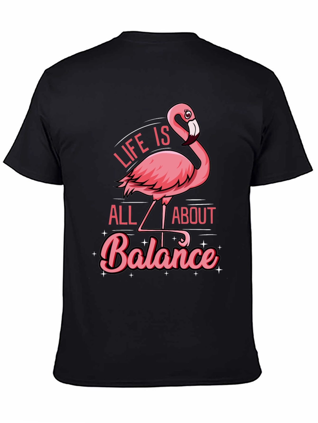 Black Life is All About Balance Flamingo Graphic T-Shirt view 4