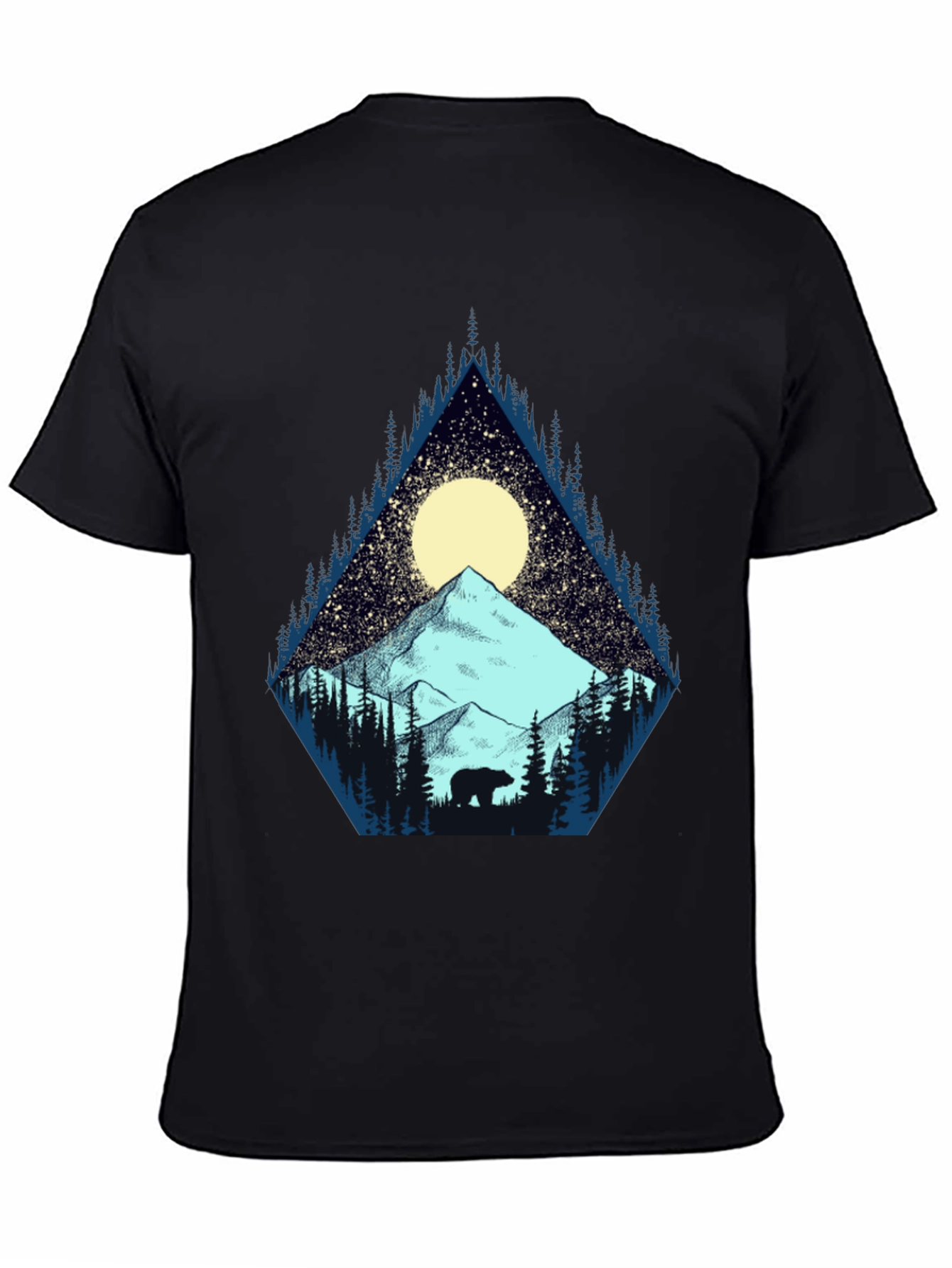 Black Mountain Bear Graphic Tee - Nature Adventure Shirt view 4