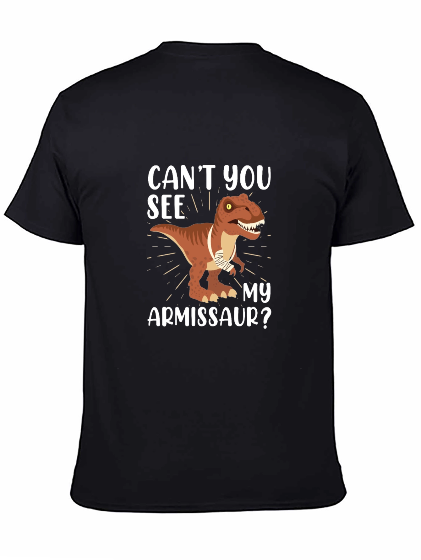 Black Funny Dinosaur Armissaur T-Shirt view 4