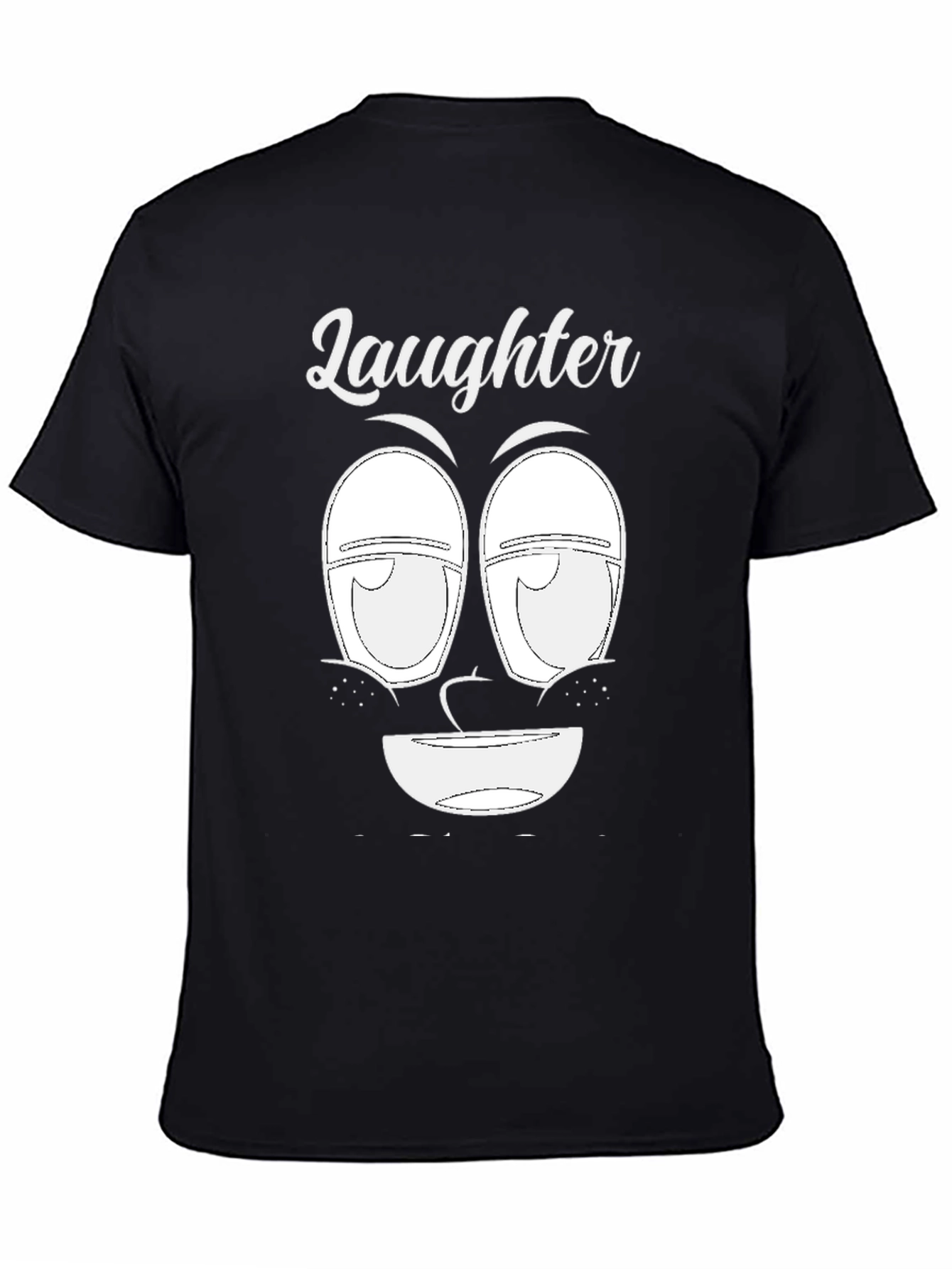 Black Laughter Face Graphic Tee - Unique Design, Soft Cotton view 4