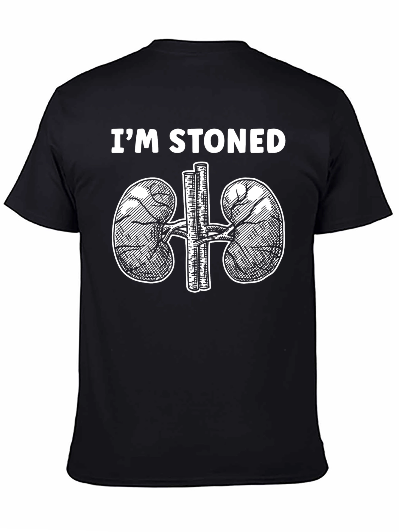 Black I'm Stoned Kidney Humor Graphic Tee view 4