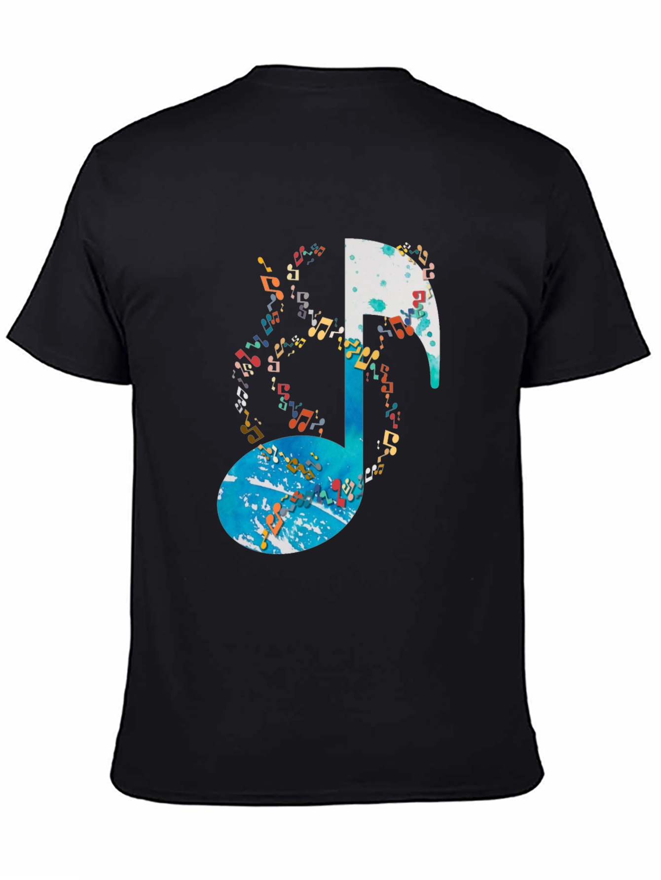 Black Musical Note Graphic Tee view 4