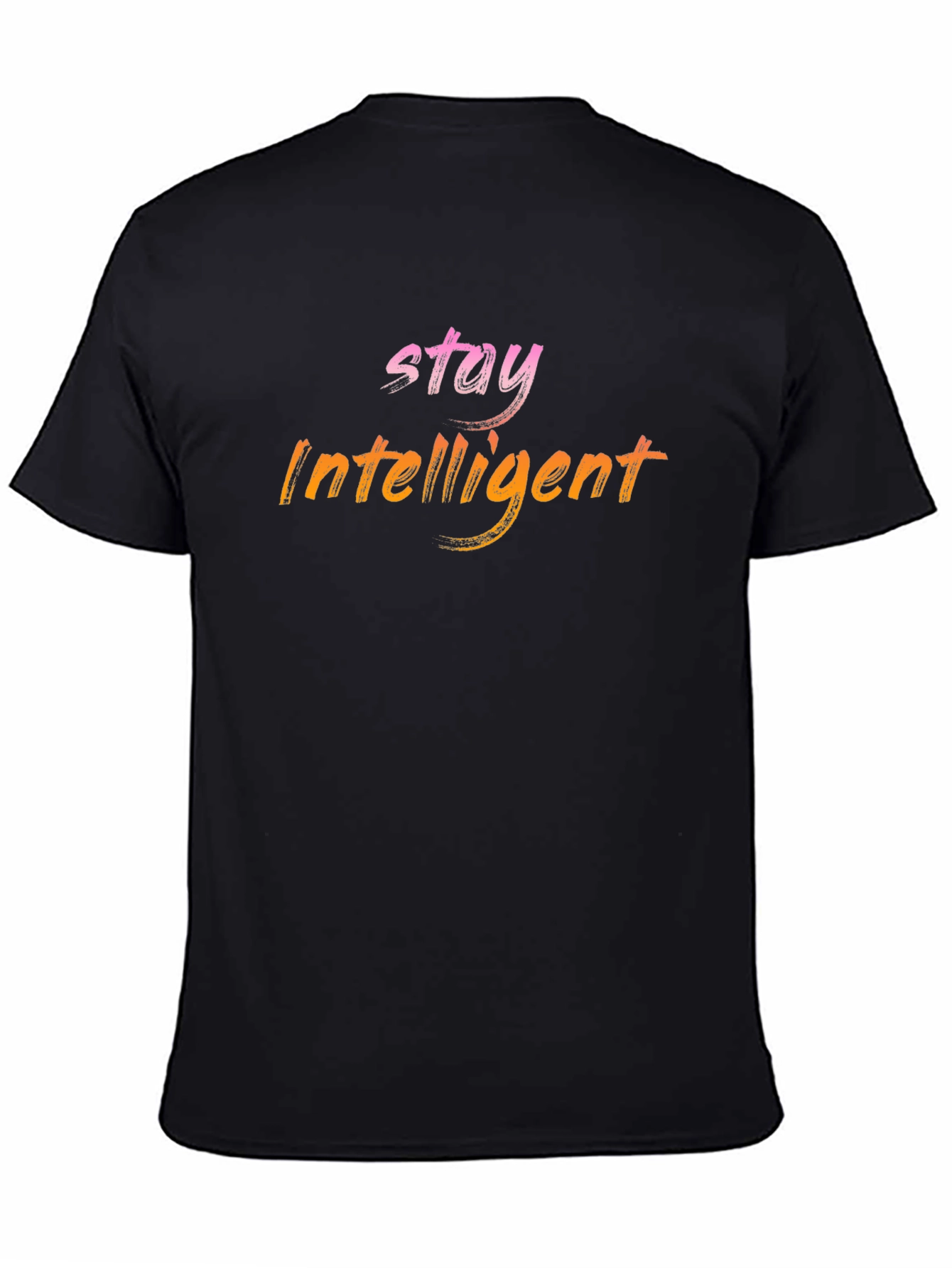 Black Stay Intelligent Graphic Tee - Modern Black T-Shirt view 4