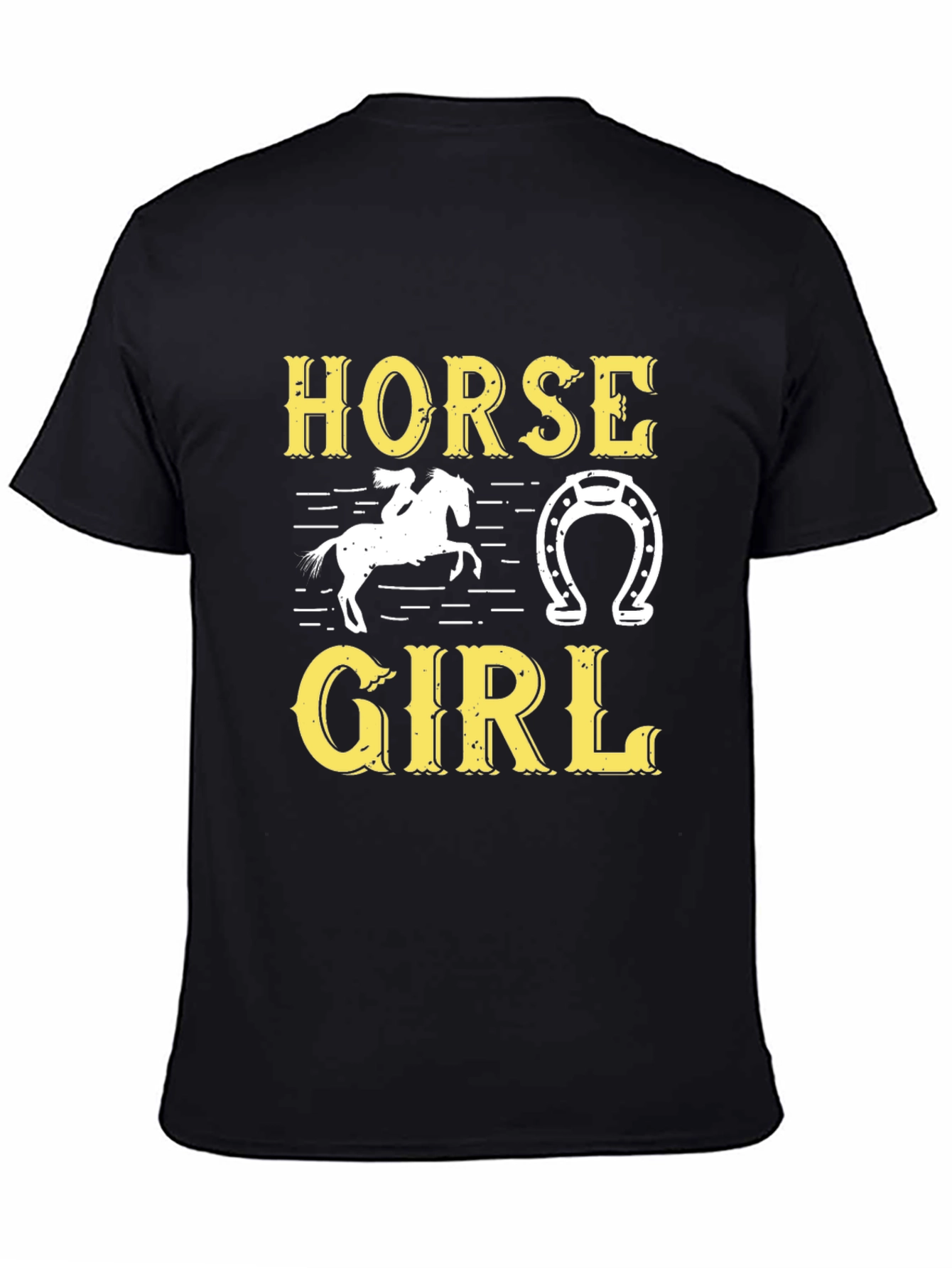 Black Horse Girl T-Shirt - Equestrian Tee view 4