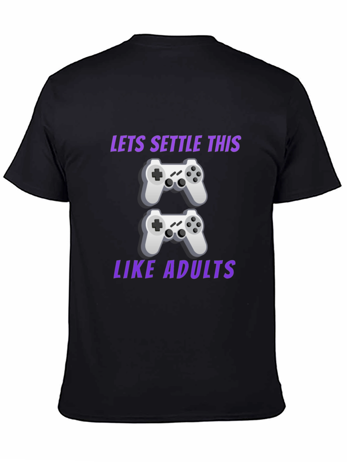 Black Gamer T-Shirt: Let's Settle This Like Adults view 4