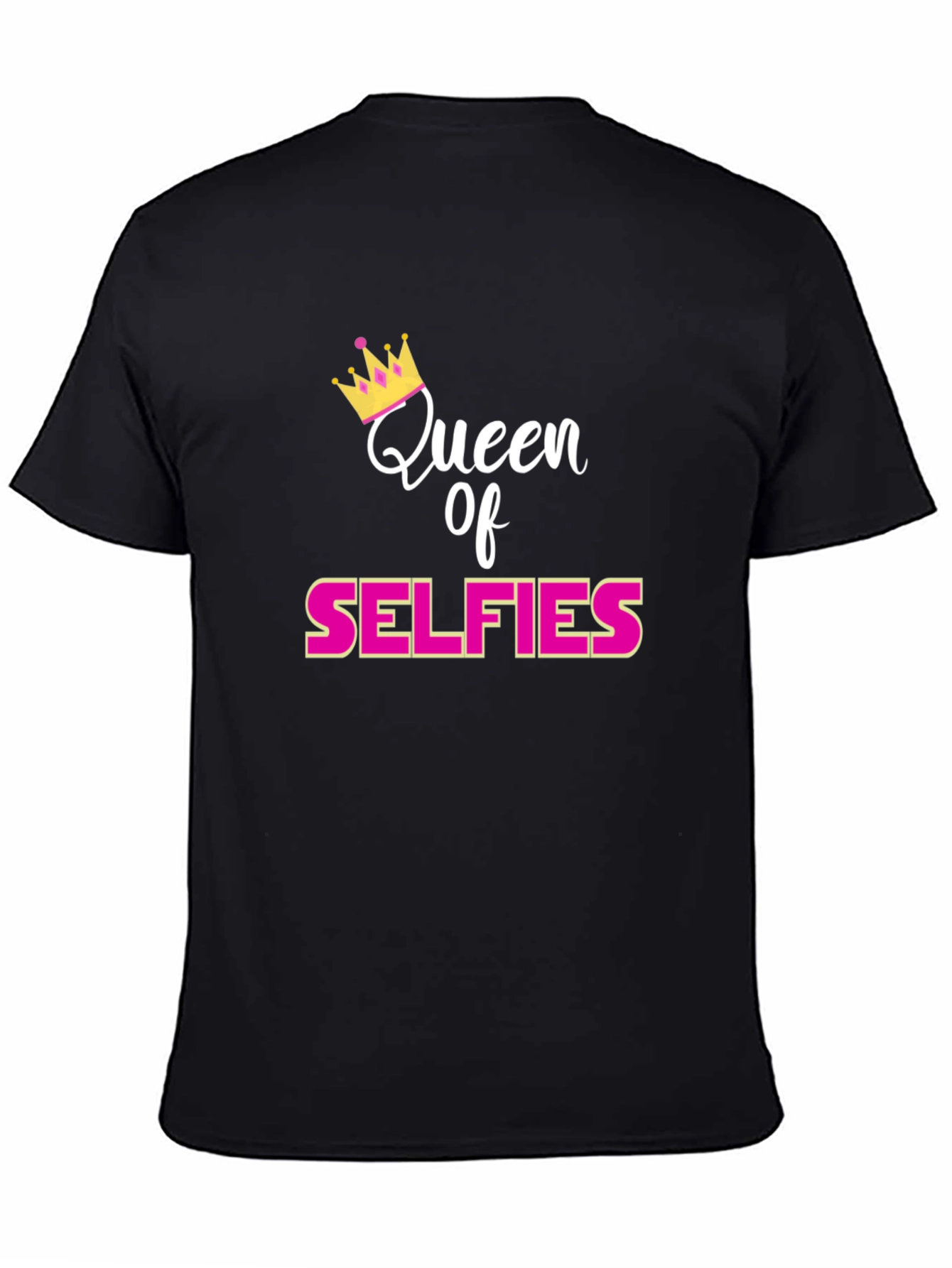 Black Queen of Selfies Black T-Shirt view 4