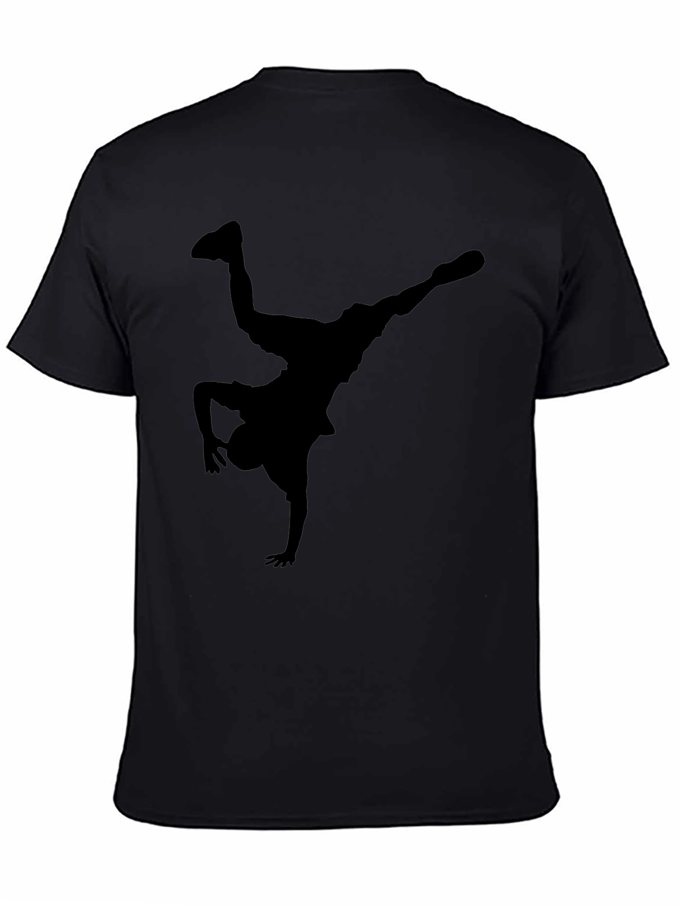 Black Breakdancer Silhouette Graphic Tee - Black view 4