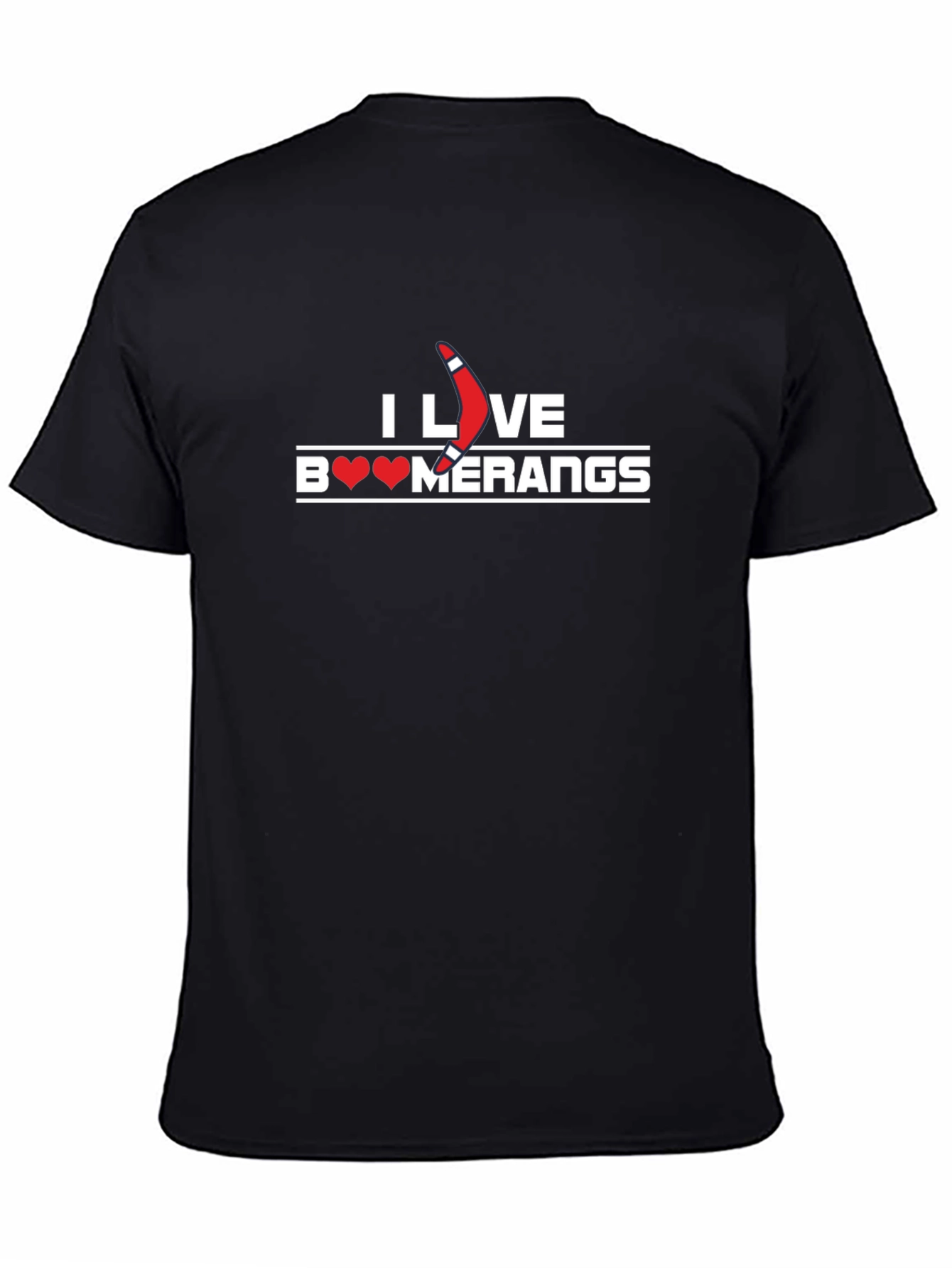 Black I Love Boomerangs Black Graphic Tee view 4