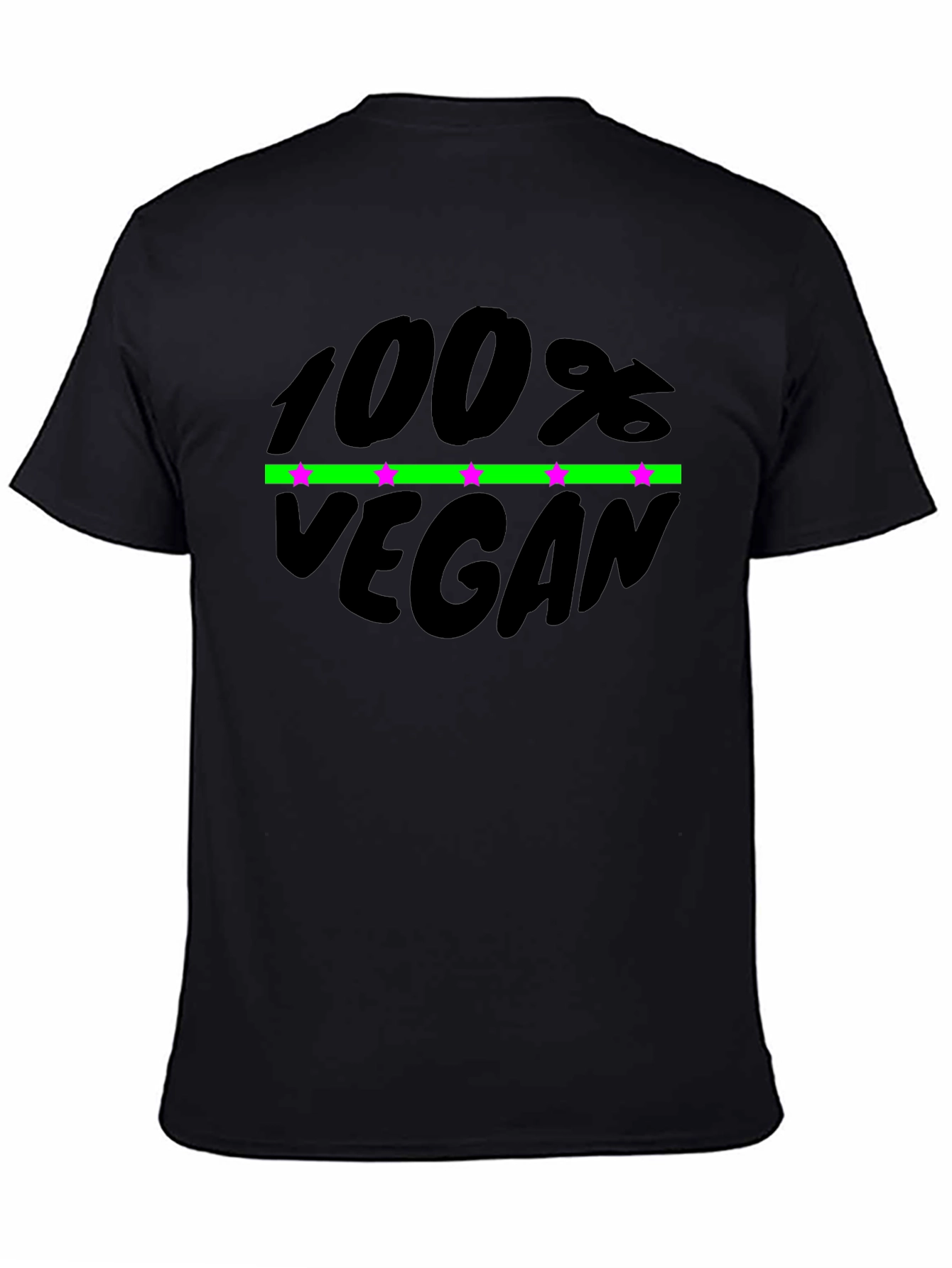 Black 100% Vegan Graphic T-Shirt - Black view 4