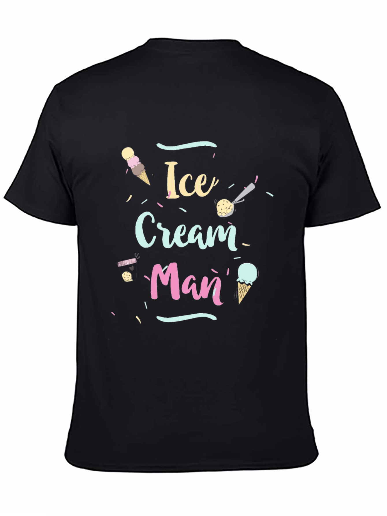 Black Ice Cream Man Graphic Tee - Quirky & Fun T-Shirt view 4
