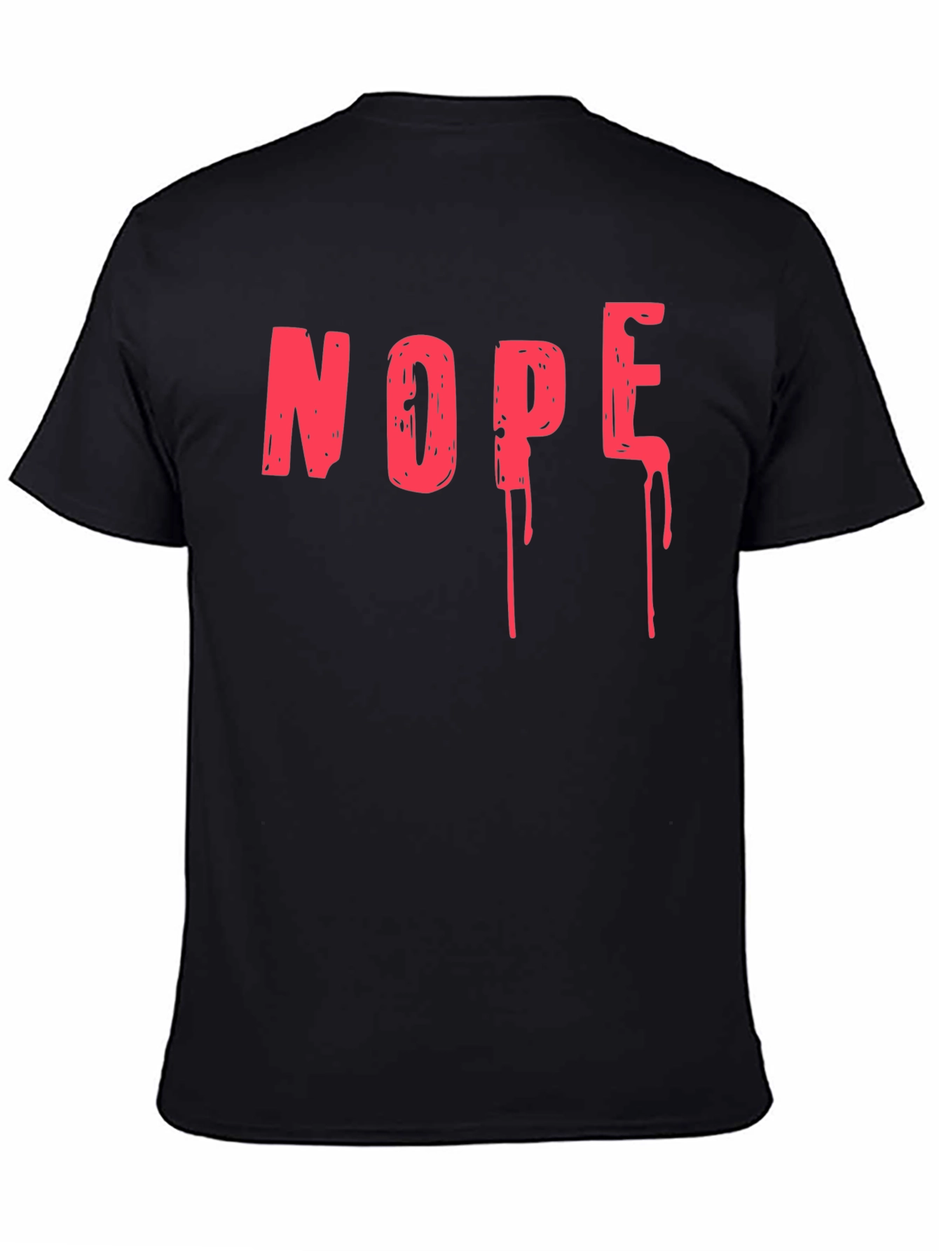 Black Nope Drip Graphic Tee - Black Cotton T-Shirt view 4