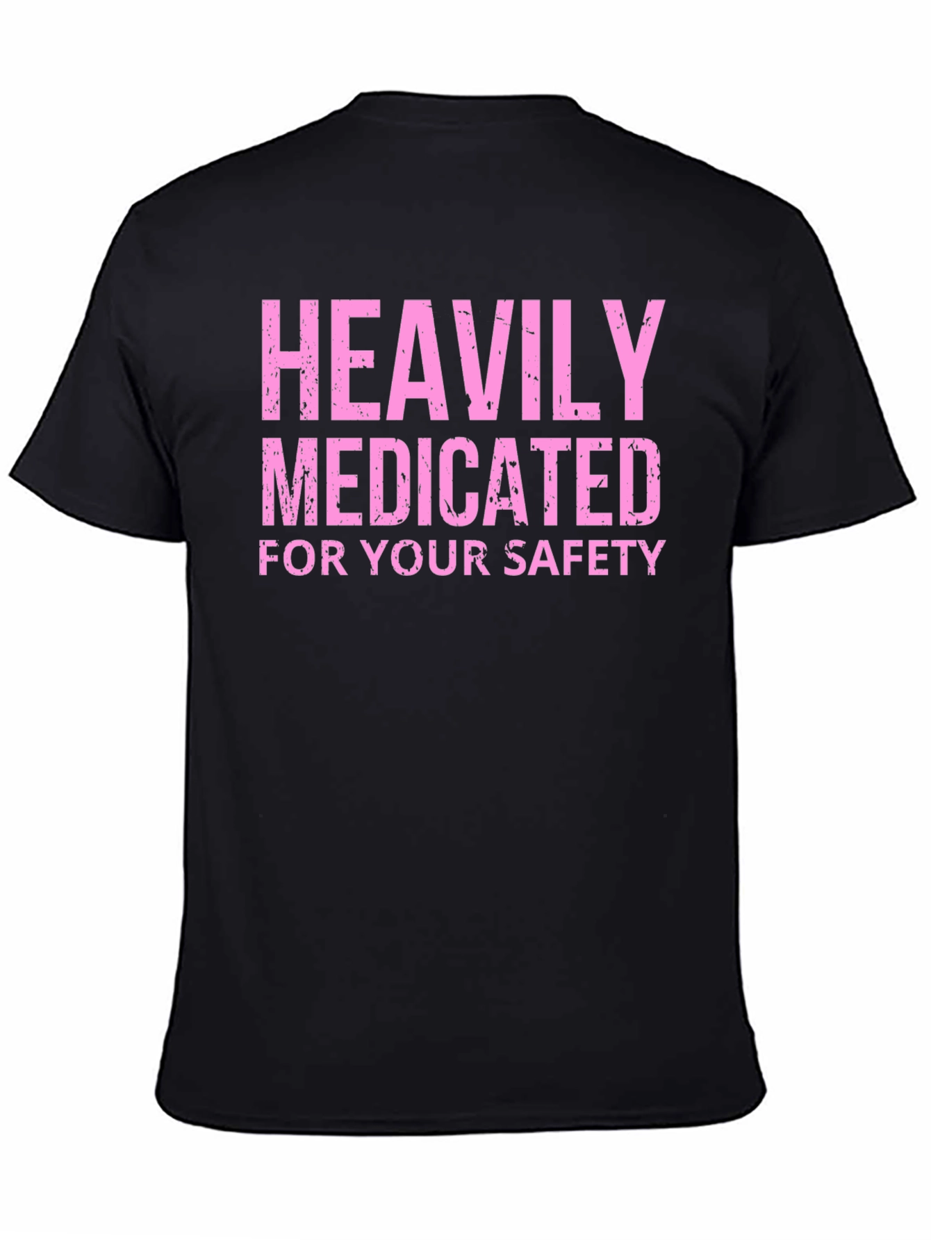 Black Heavily Medicated Funny Graphic Tee view 4