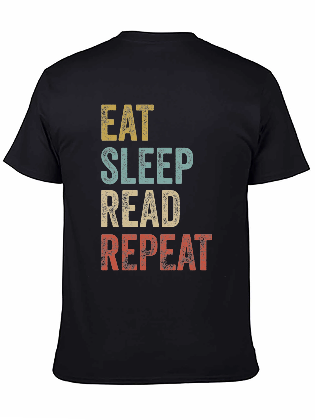 Black Eat Sleep Read Repeat Graphic Tee view 4