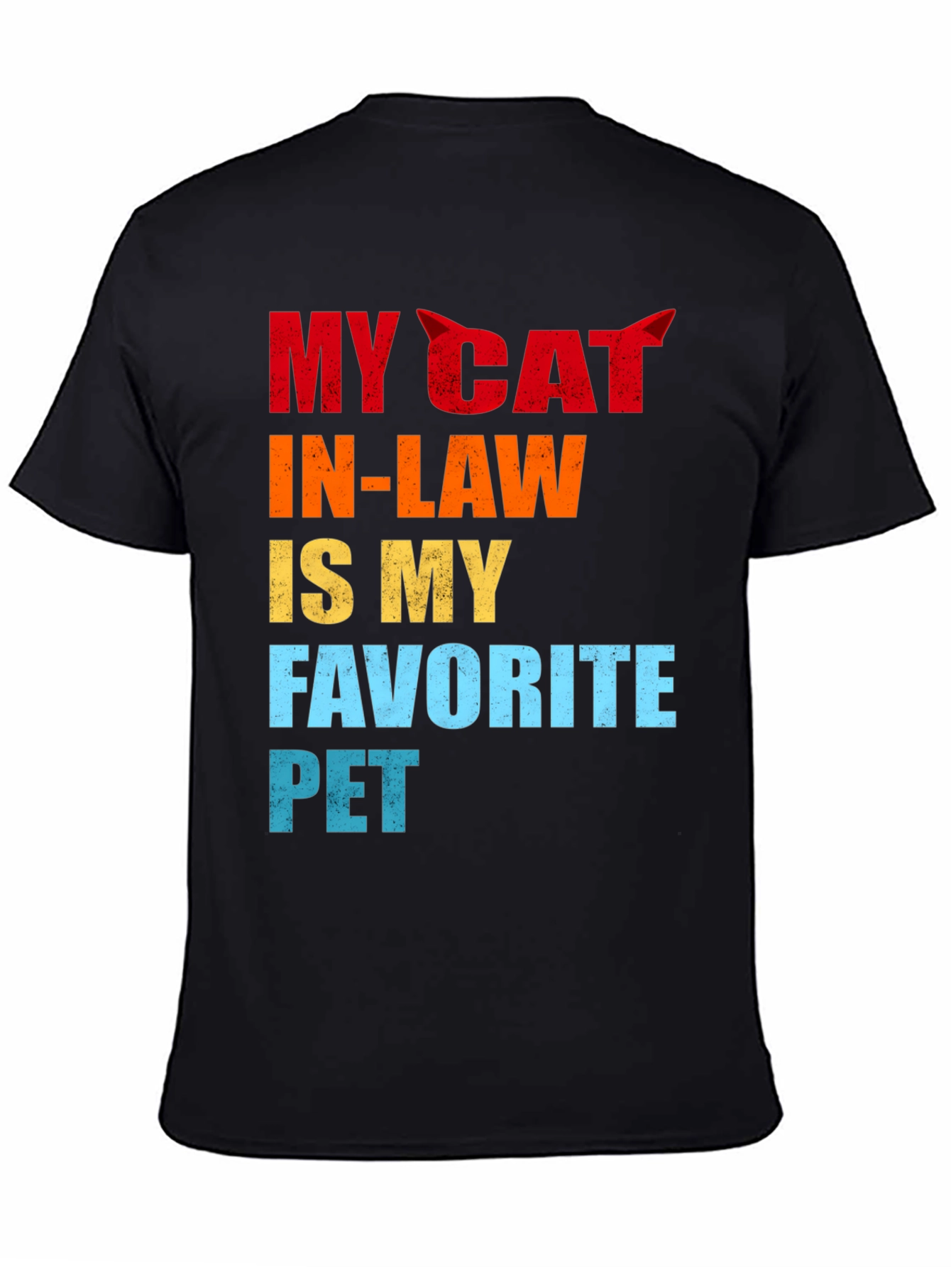 Black My Cat In-Law Favorite Pet Graphic T-Shirt view 4