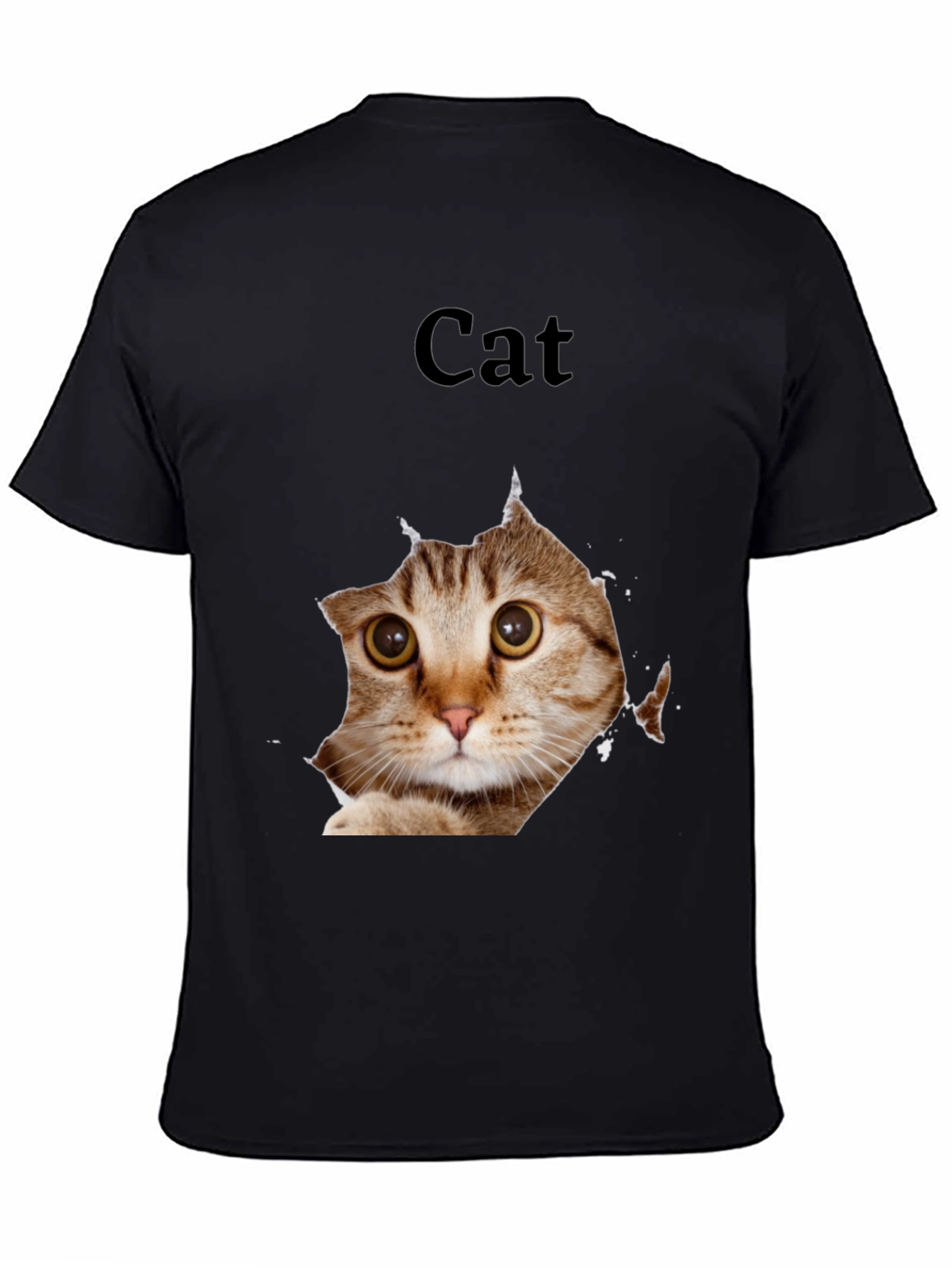 Black Cat Peek Graphic Tee - Black view 4