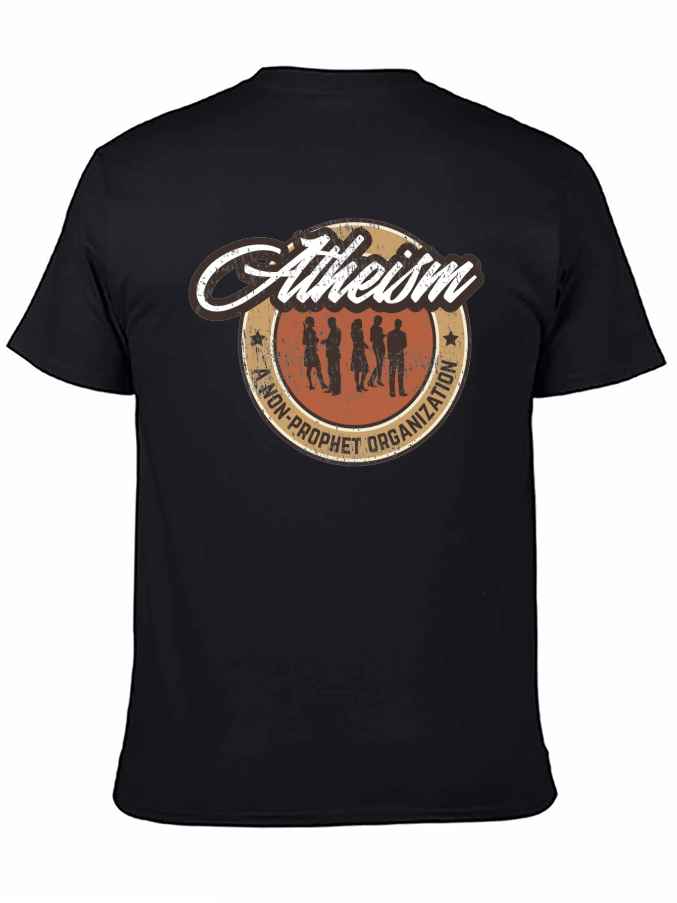Black Atheism Non-Prophet Organization Graphic T-Shirt view 4