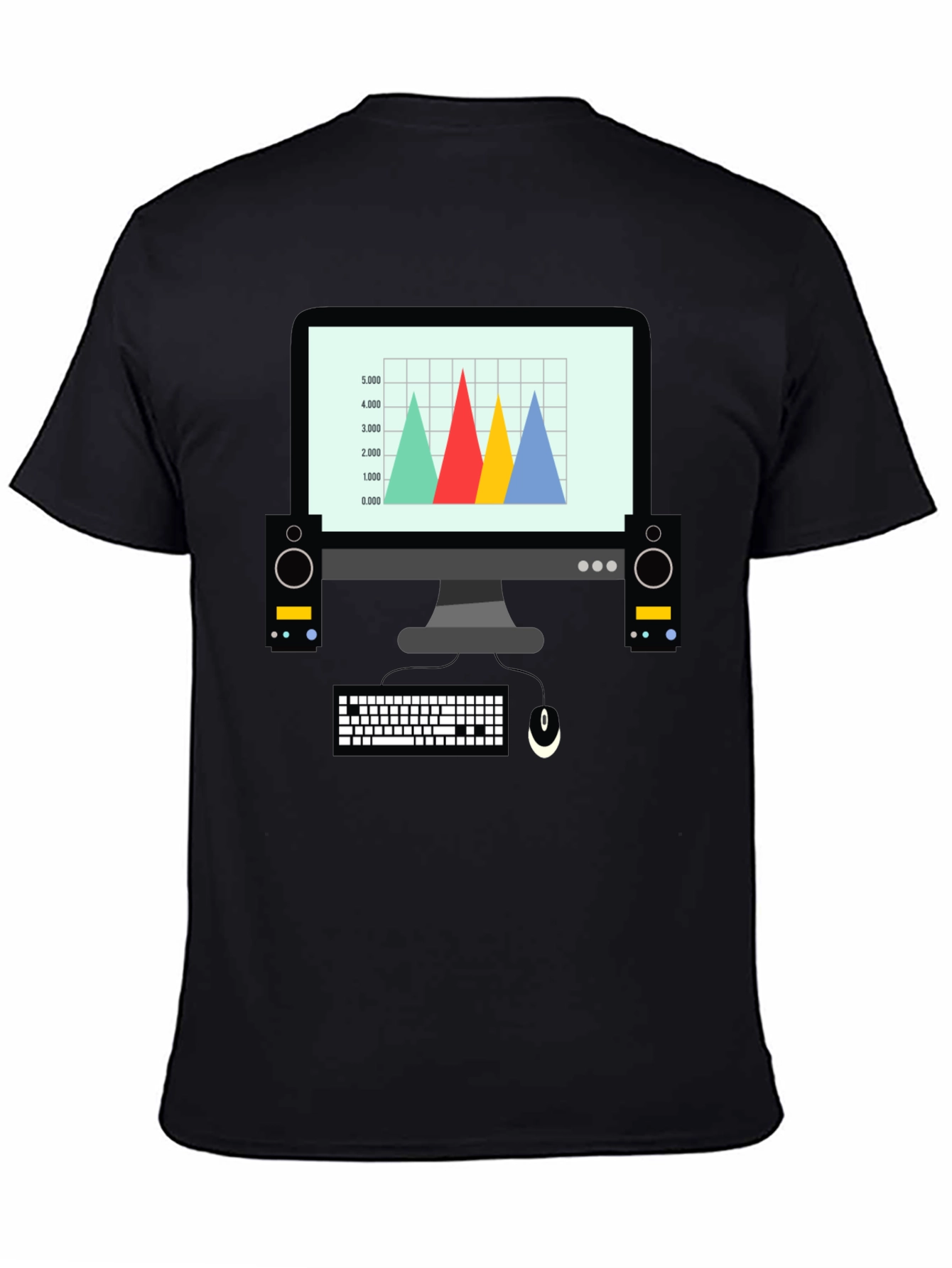 Black Computer Graphic Tee - Funny Tech Geek T-Shirt view 4
