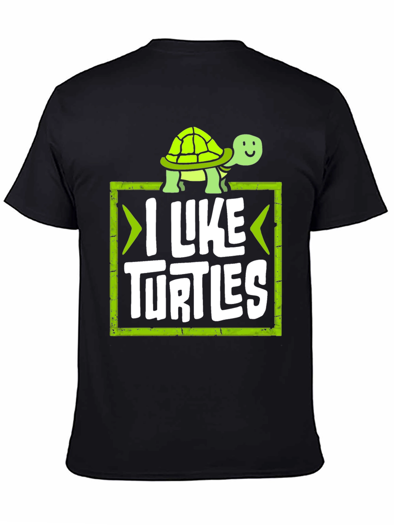 Black I Like Turtles Graphic Tee view 4