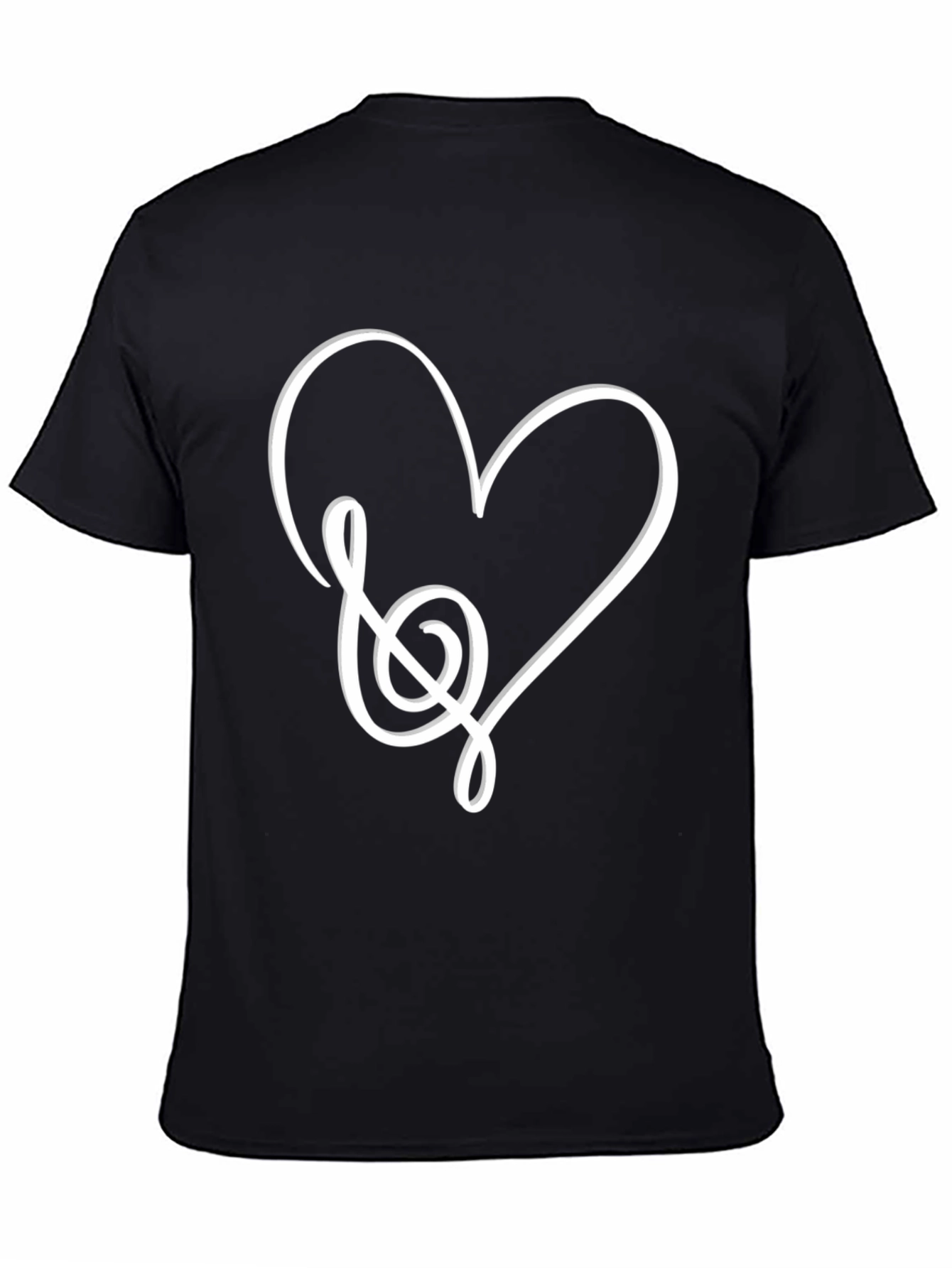 Black Musical Heart Graphic Tee - Black view 4