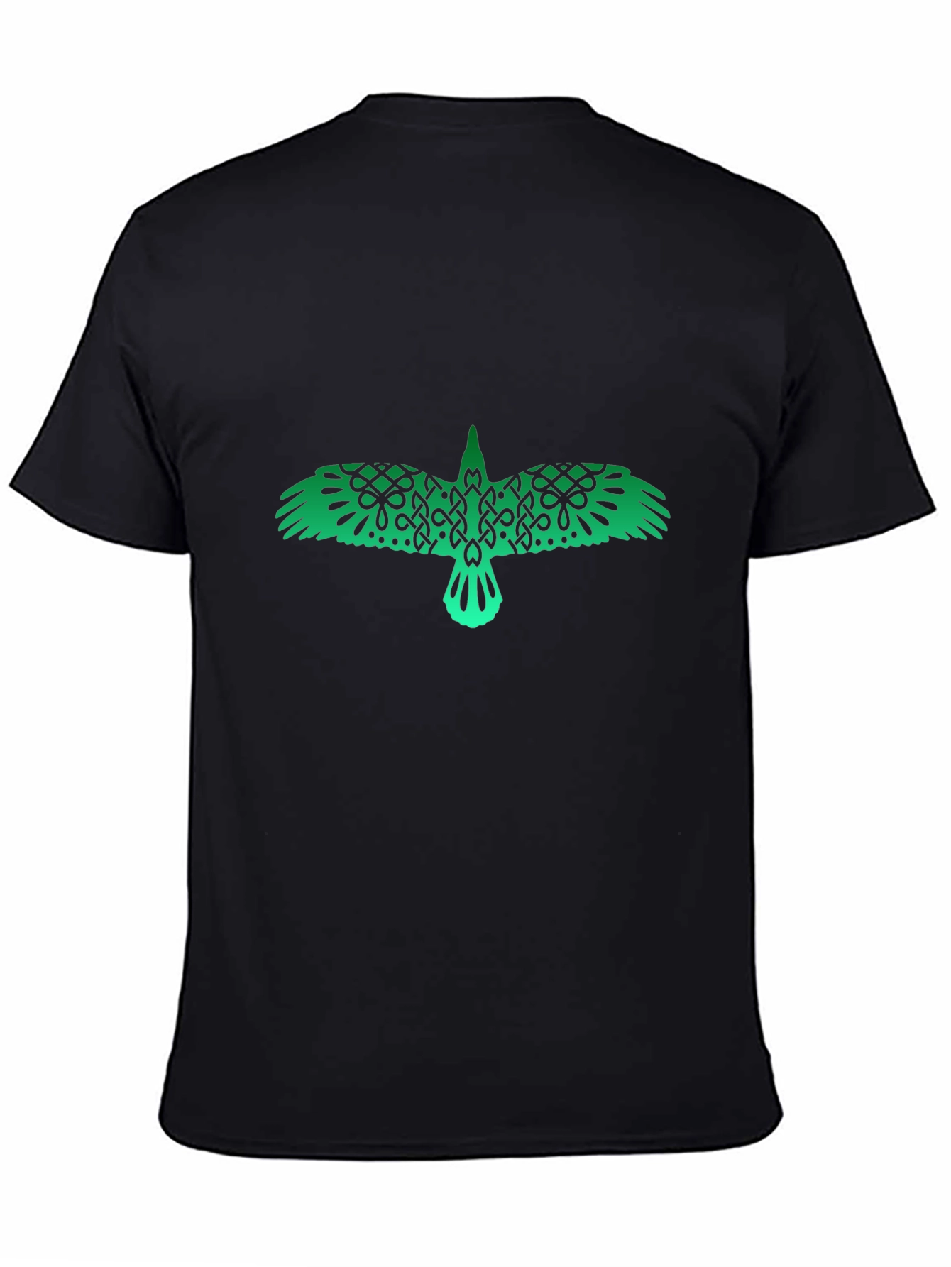 Black Celtic Raven Graphic T-Shirt - Black view 4