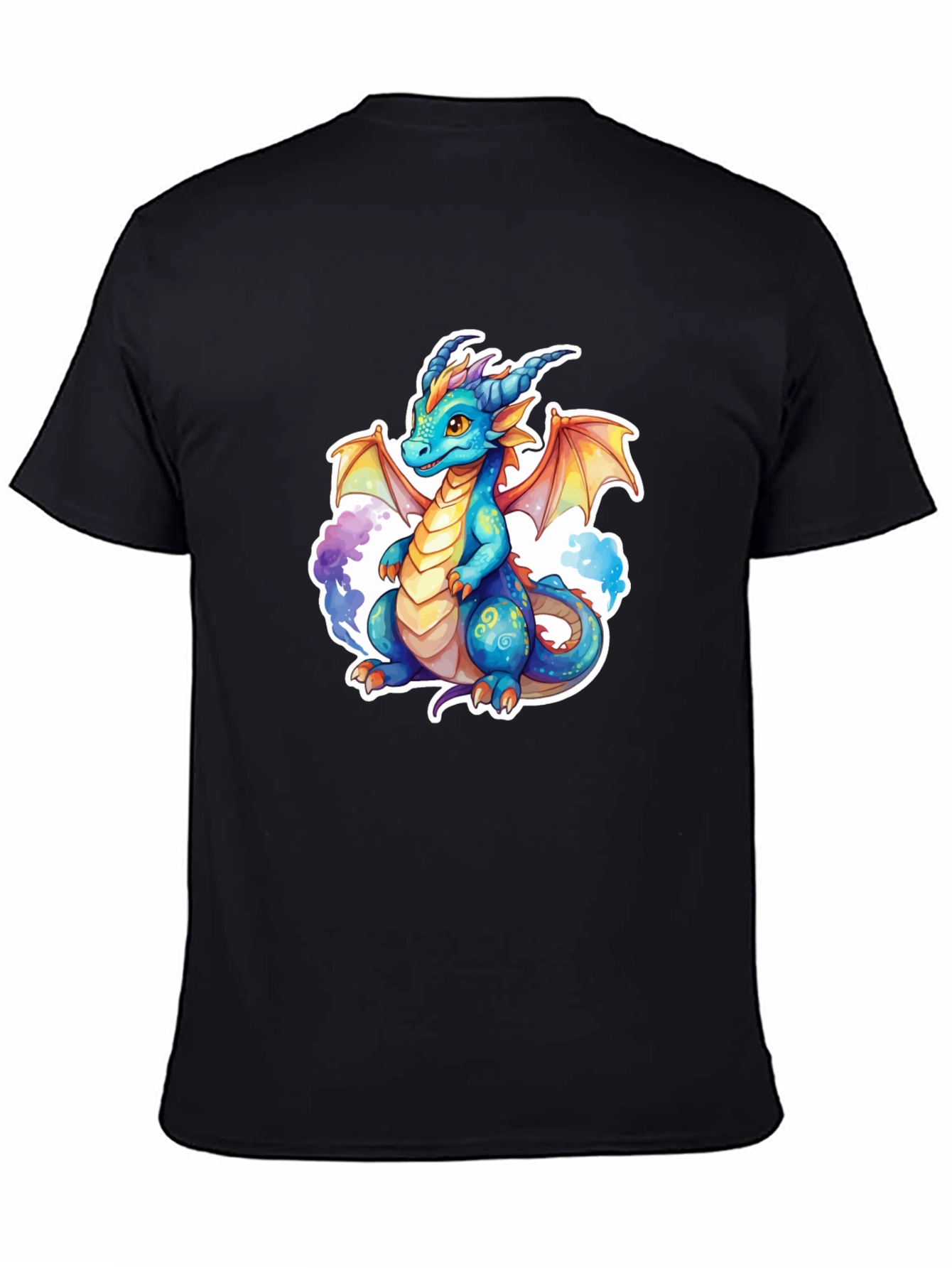 Black Dragon Graphic Tee - Fantasy Art Shirt view 4