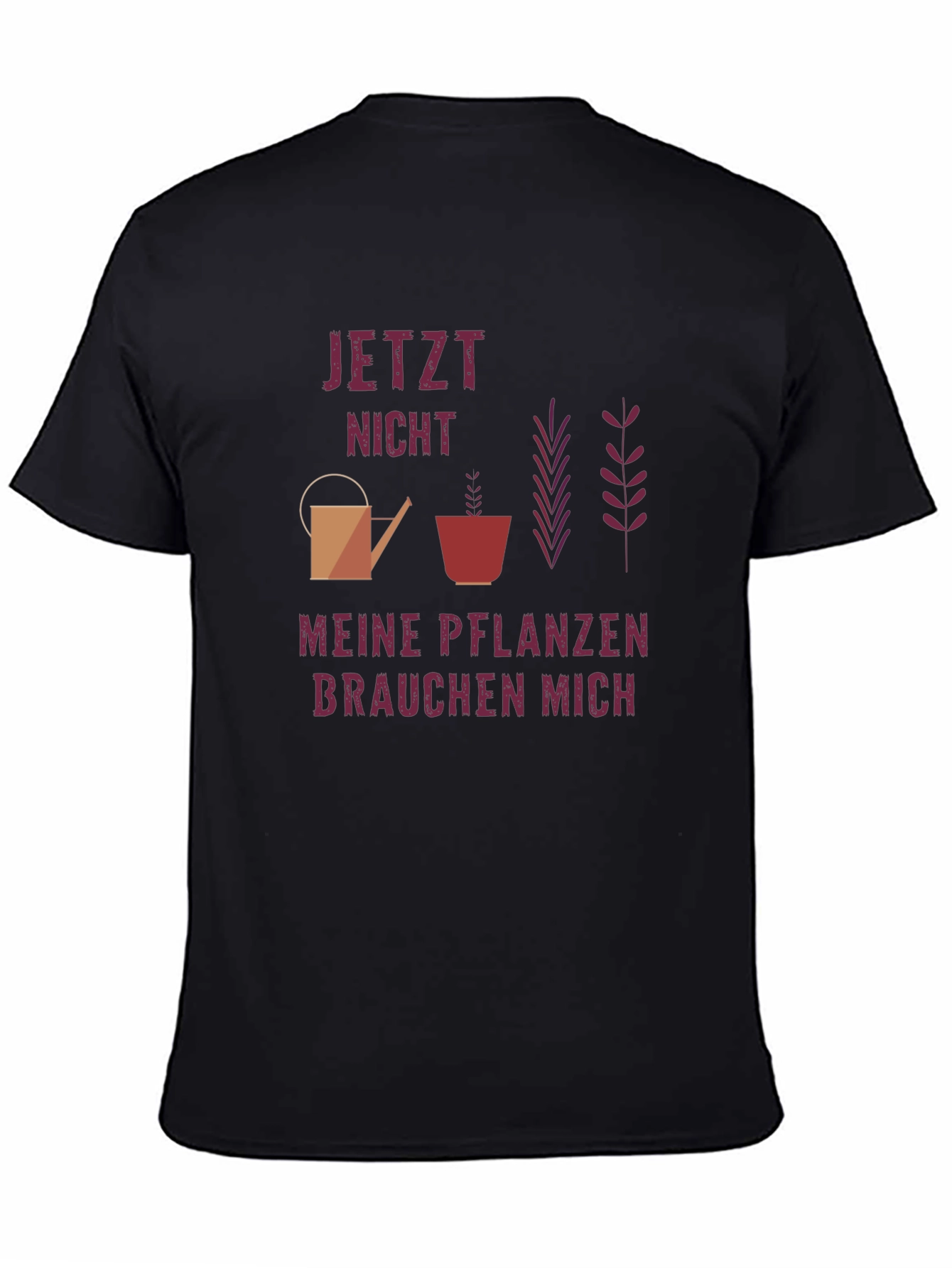 Black Gardener T-Shirt - Plants Need Me Design view 4