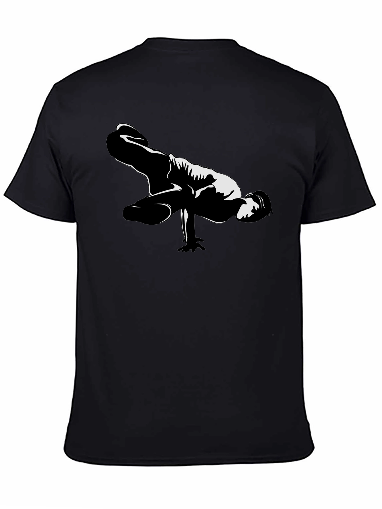 Black Cool Breakdance Pose Graphic T-Shirt - Black view 4