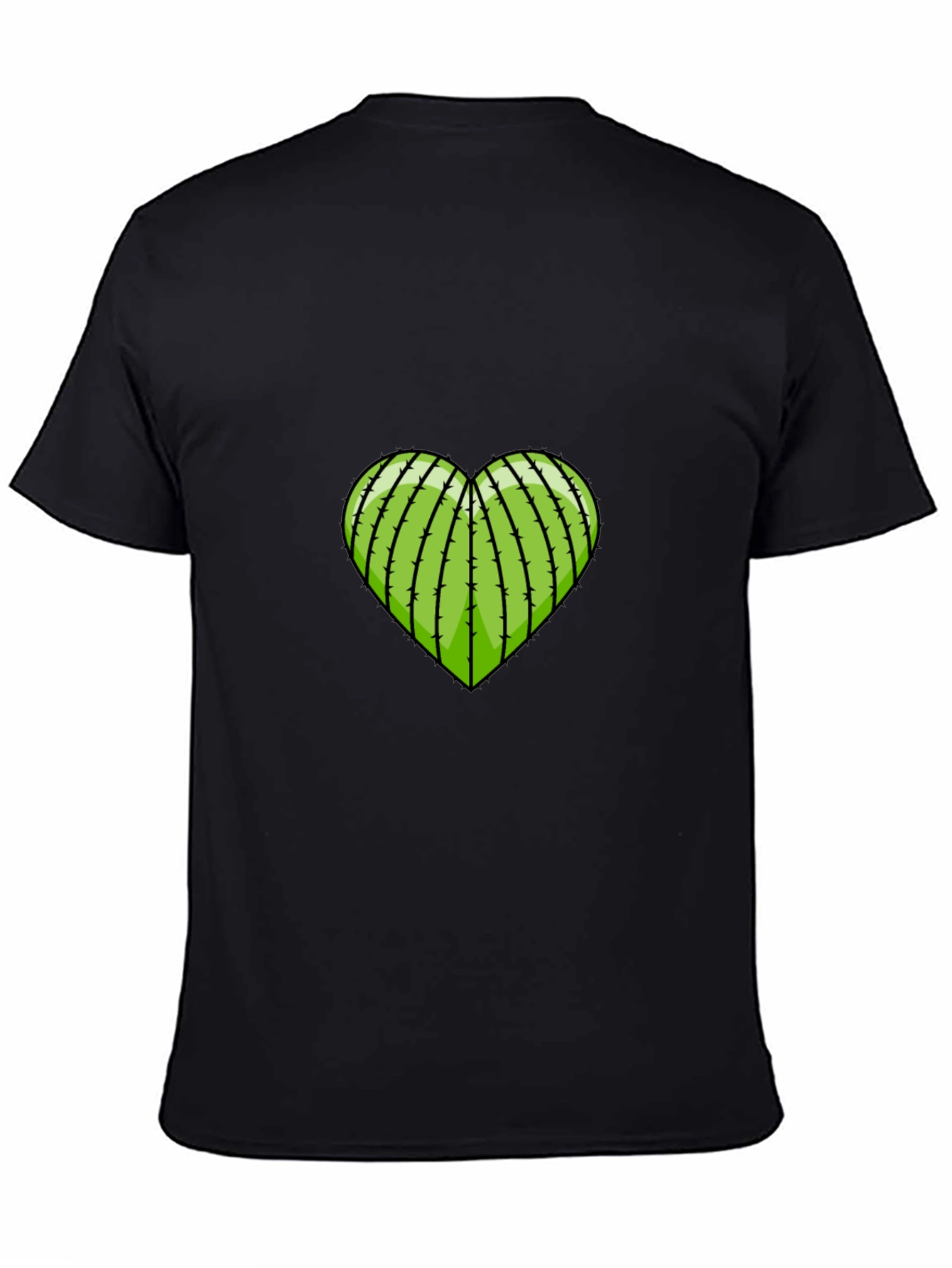 Black Prickly Love T-Shirt - Heart Cactus Graphic Tee view 4