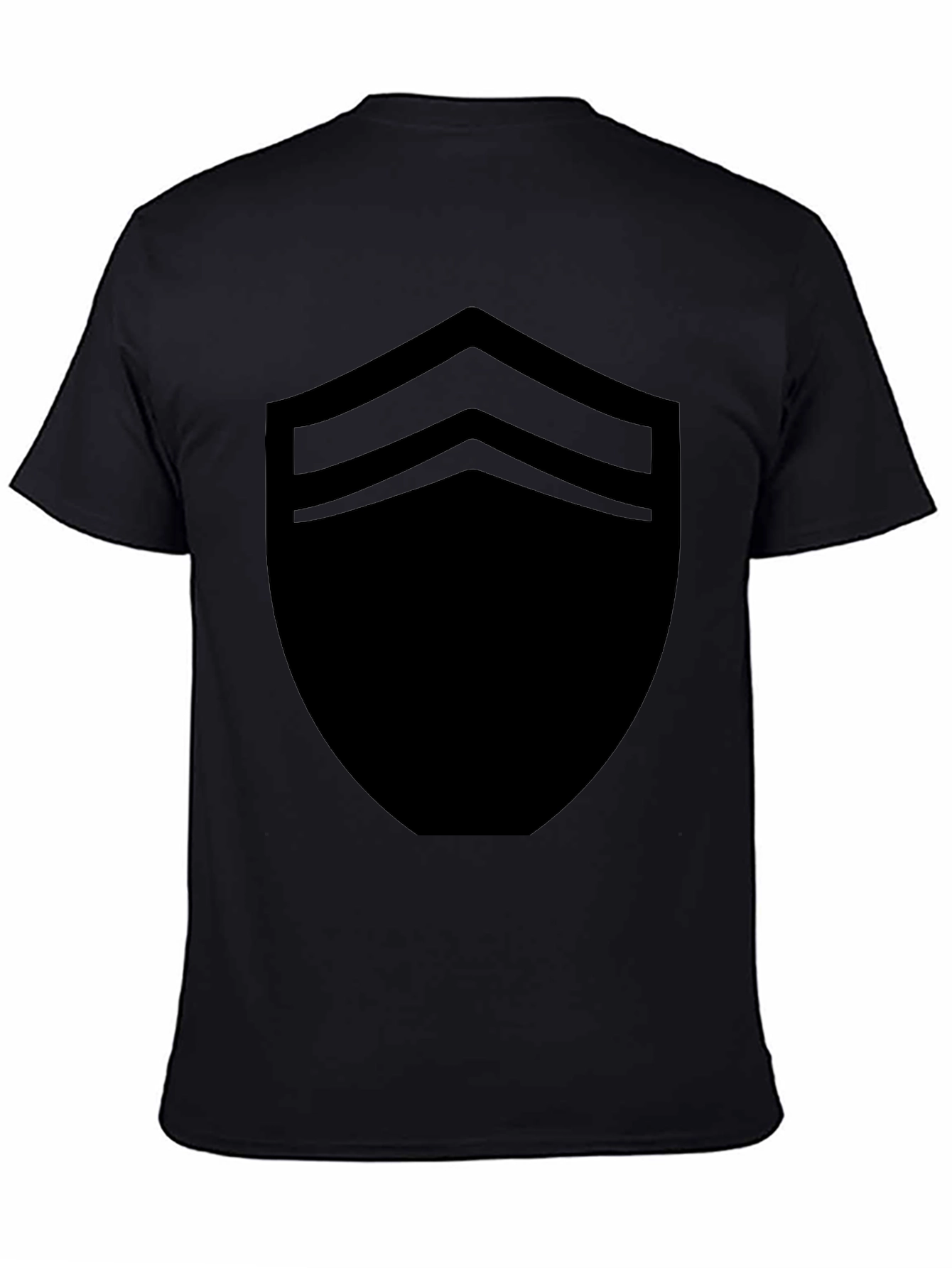 Black Stylish Black Shield Graphic Tee - Modern Casual Wear view 4