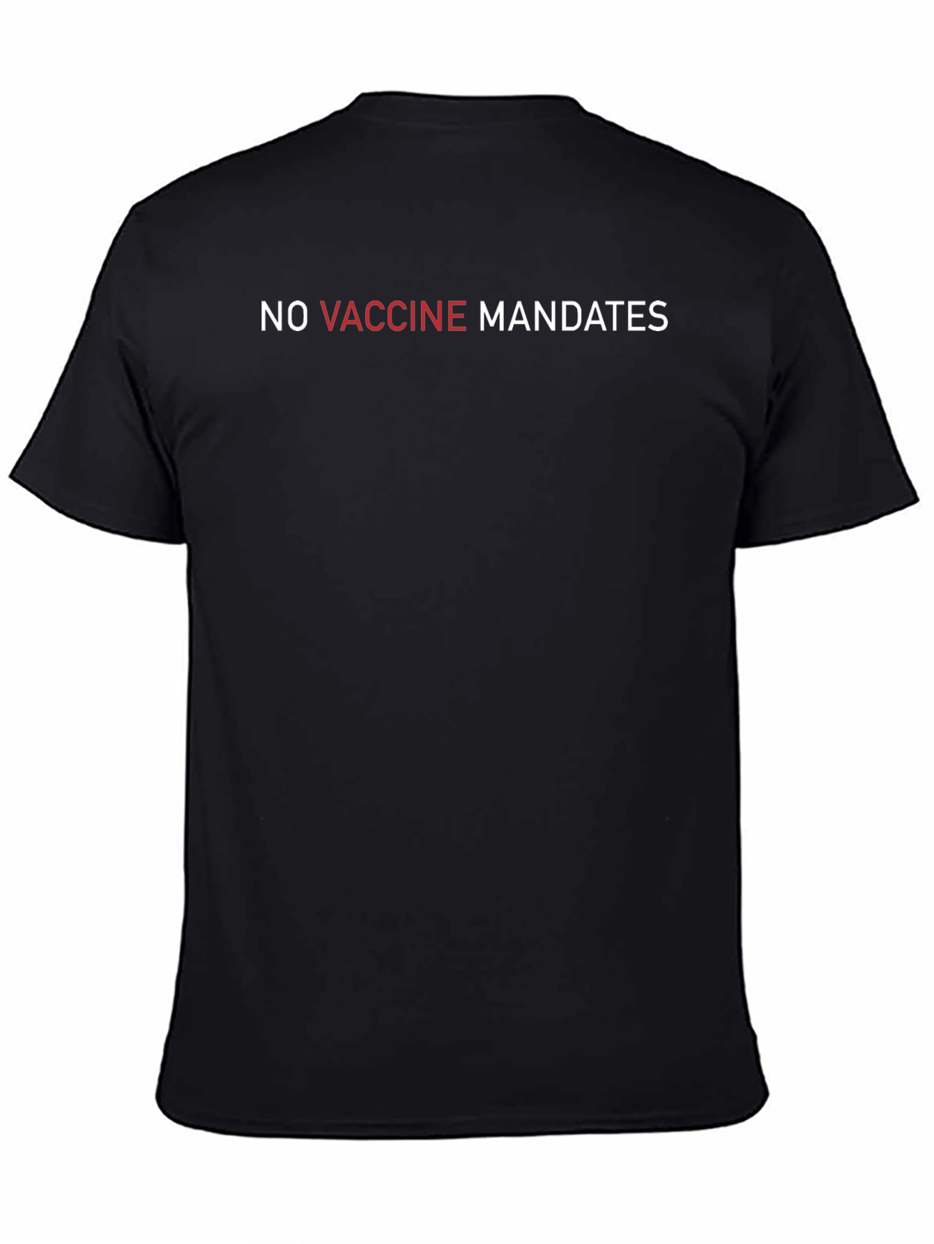 Black No Vaccine Mandates Graphic T-Shirt view 4