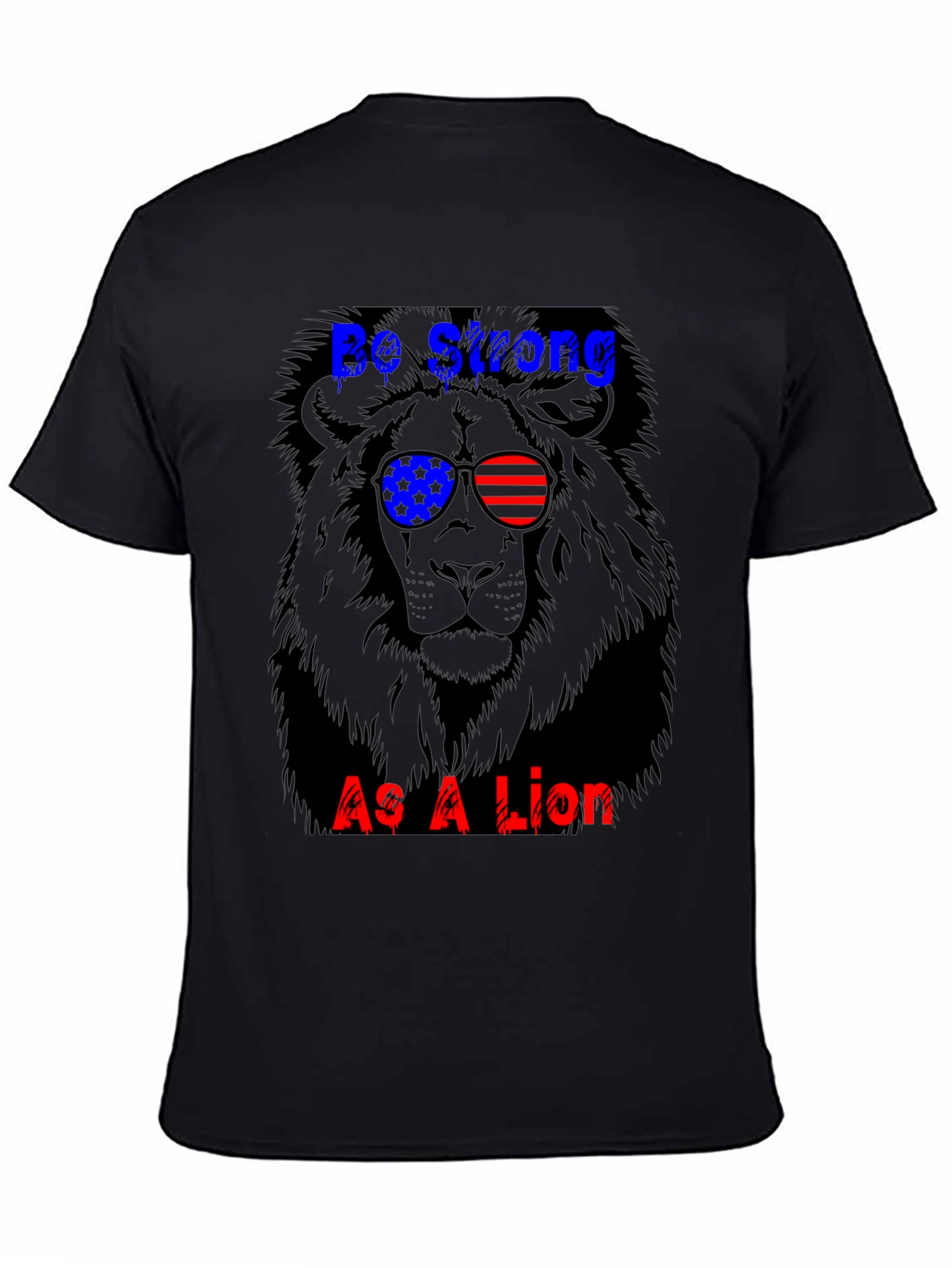 Black Be Strong Lion Graphic Tee view 4