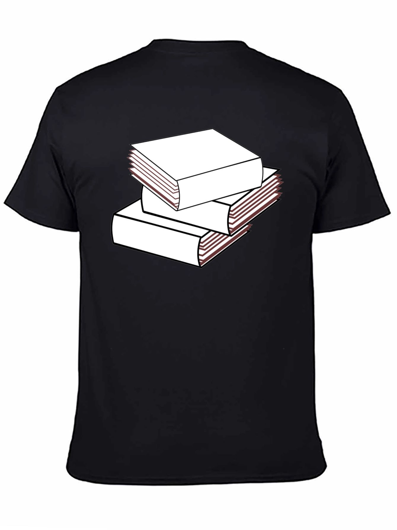 Black Stacked Books Graphic T-Shirt - Black view 4